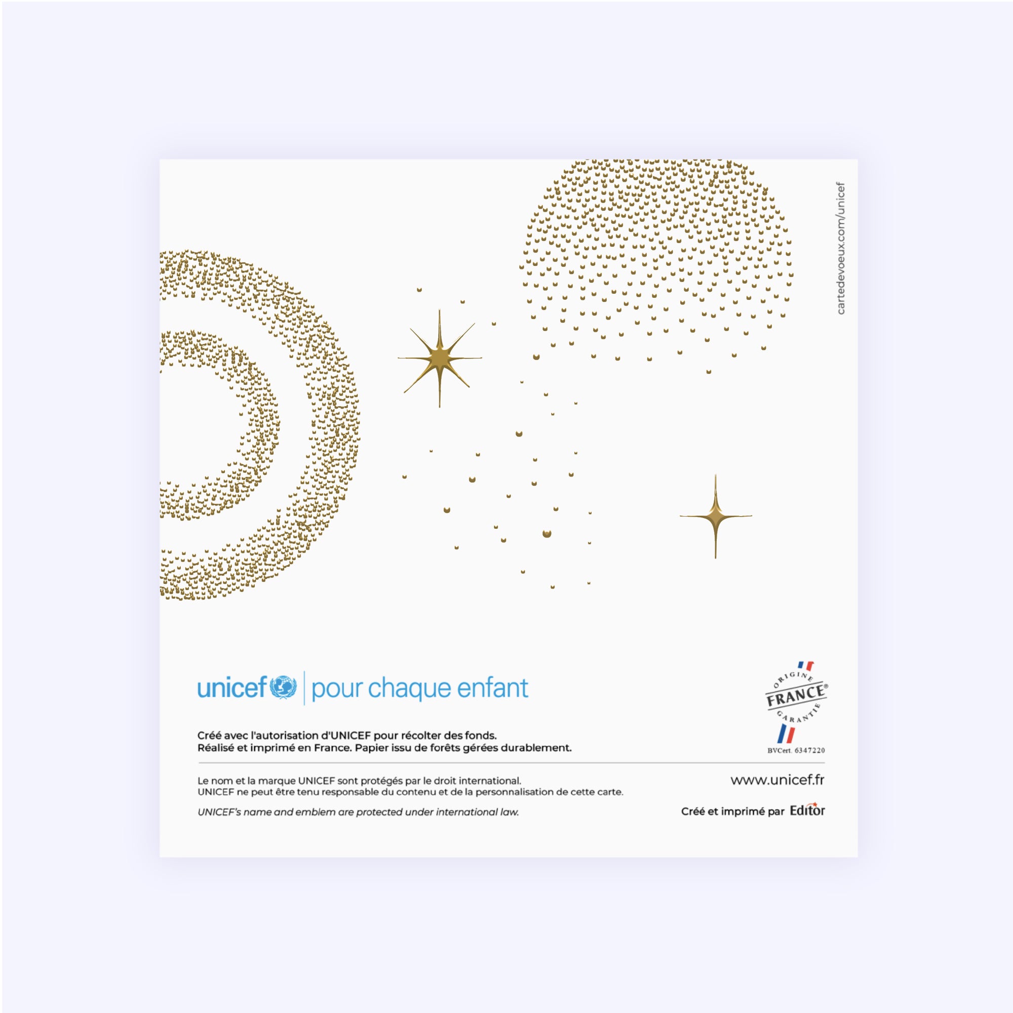 Noël scintillant | Vœux professionnels • Carte de voeux dorure • Carré double photo N° 3