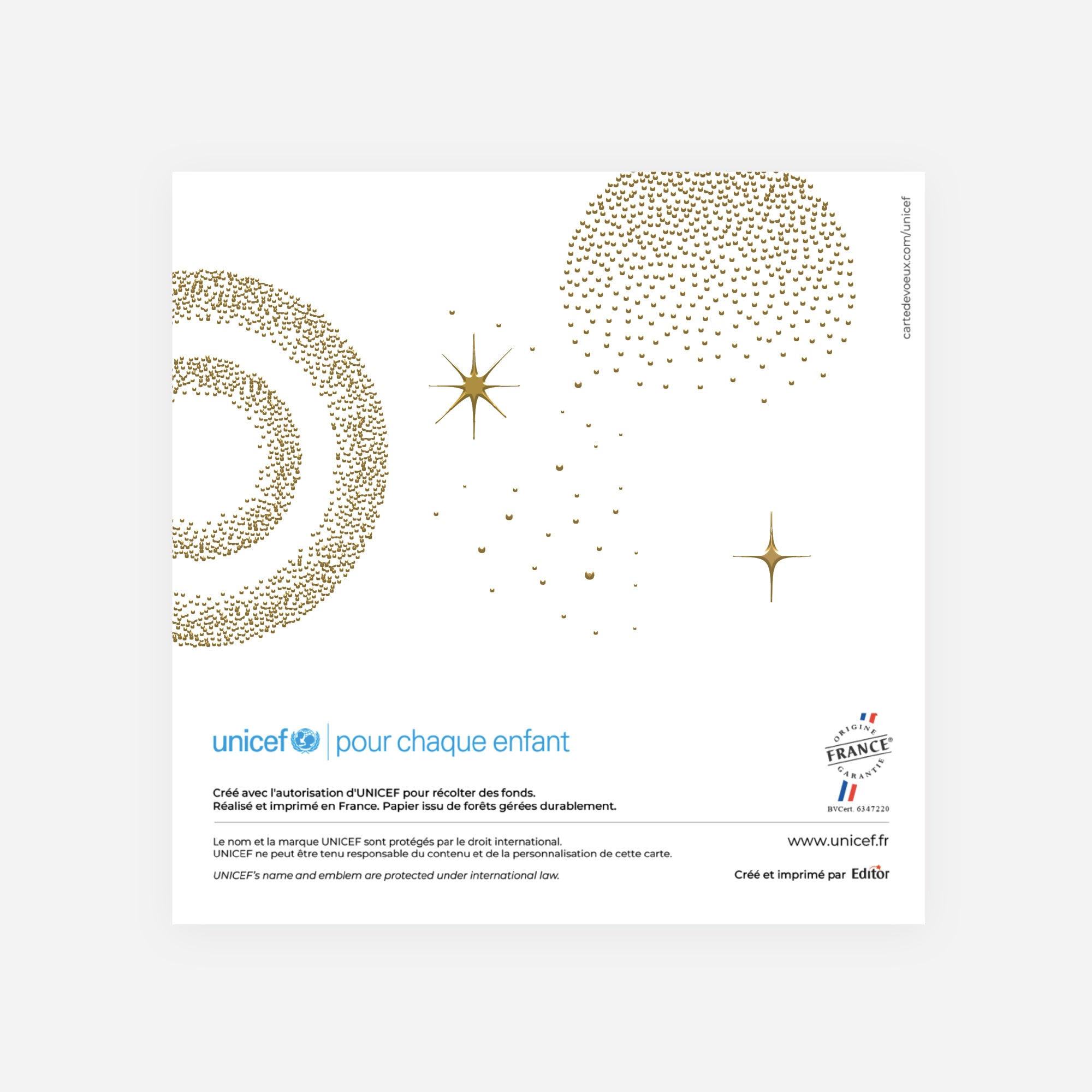 Noël scintillant | Vœux professionnels • Carte de voeux dorure • Carré double photo N° 3