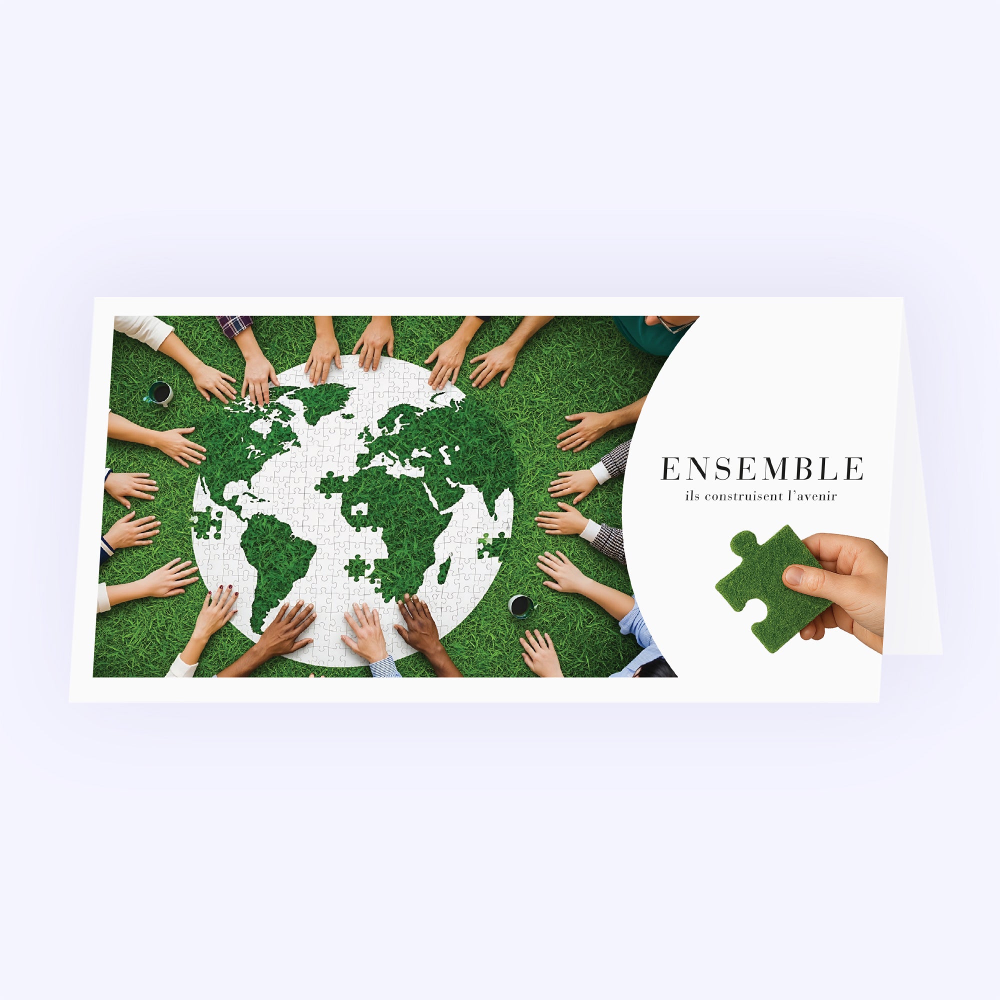 Ensemble, créons demain | Vœux professionnels • Carte de voeux • Rectangle double photo N° 1