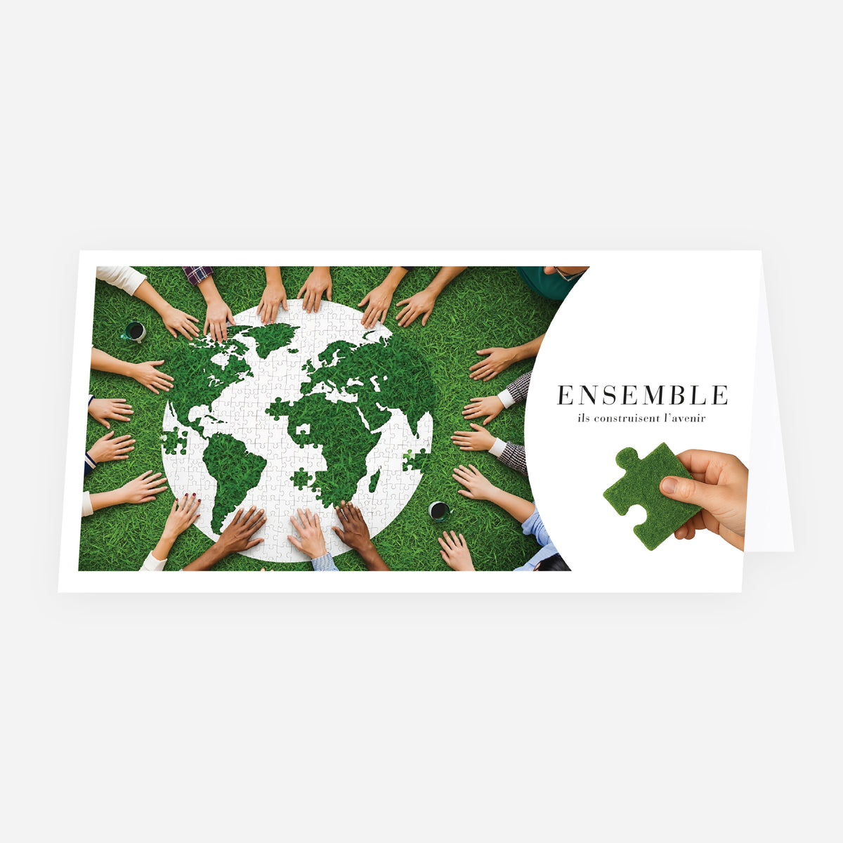 Ensemble, créons demain | Vœux professionnels • Carte de voeux • Rectangle double photo N° 1