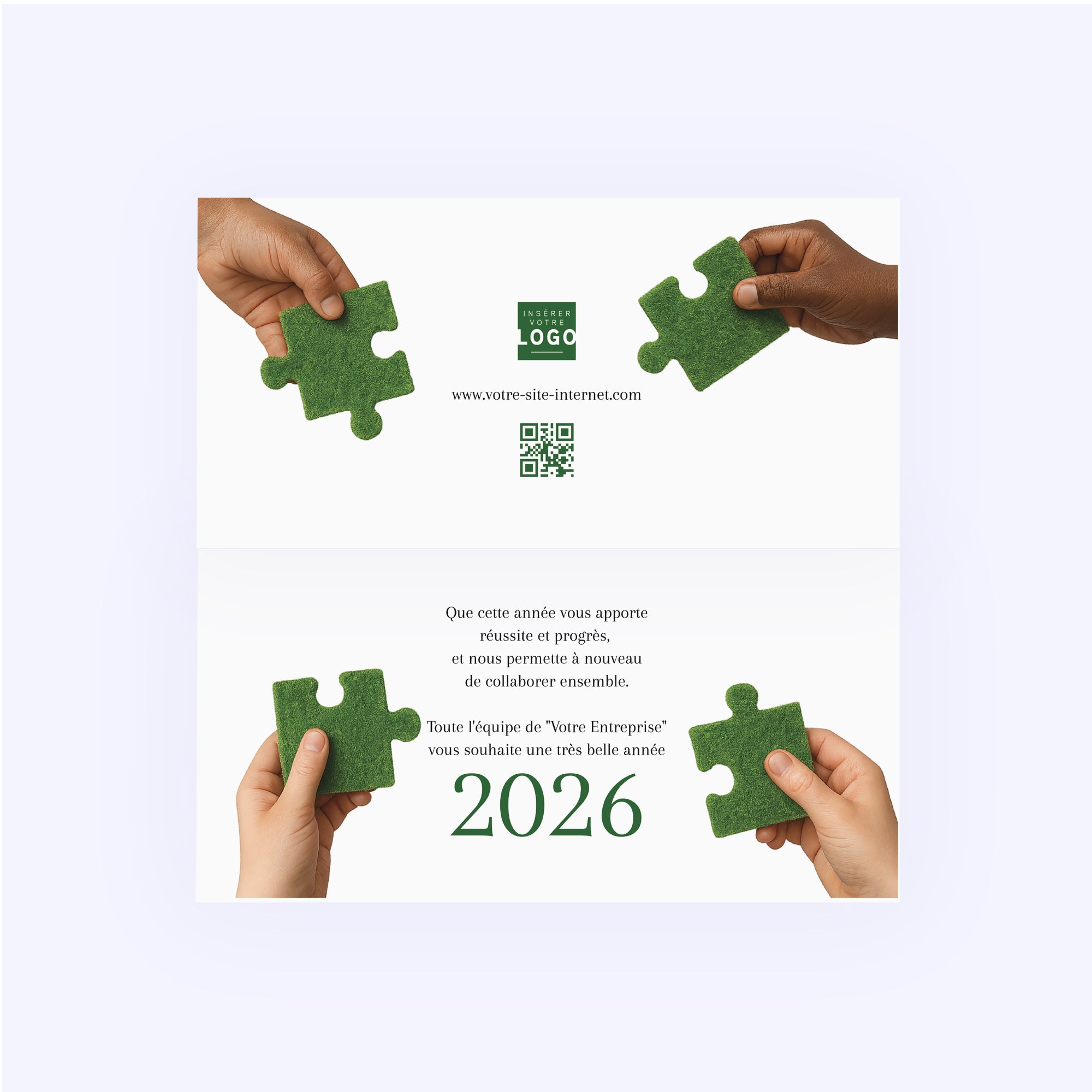 Ensemble, créons demain | Vœux professionnels • Carte de voeux • Rectangle double photo N° 2