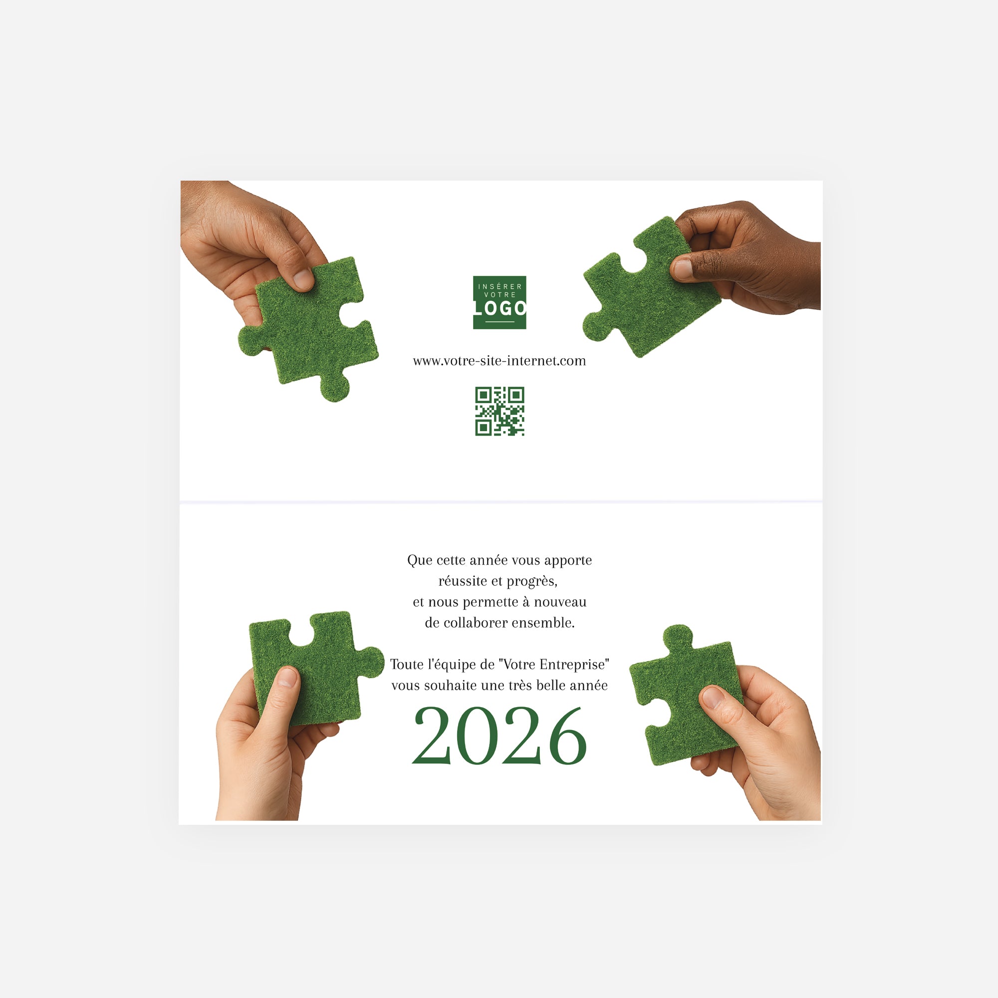 Ensemble, créons demain | Vœux professionnels • Carte de voeux • Rectangle double photo N° 2