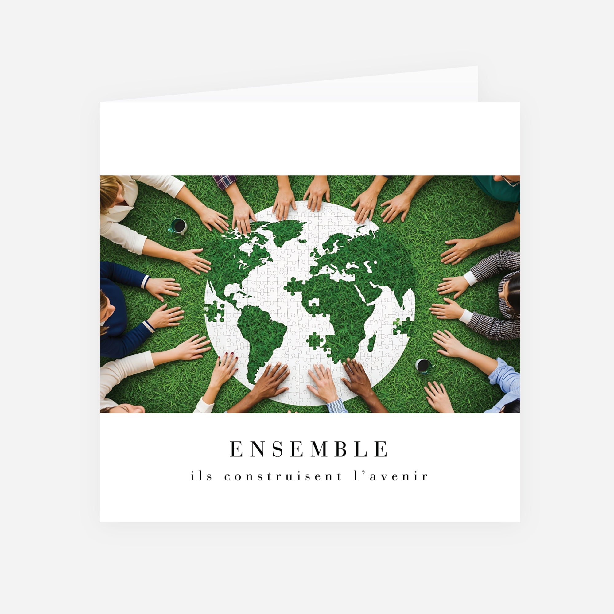 Ensemble, créons demain | Vœux professionnels • Carte de voeux • Carré double photo N° 1