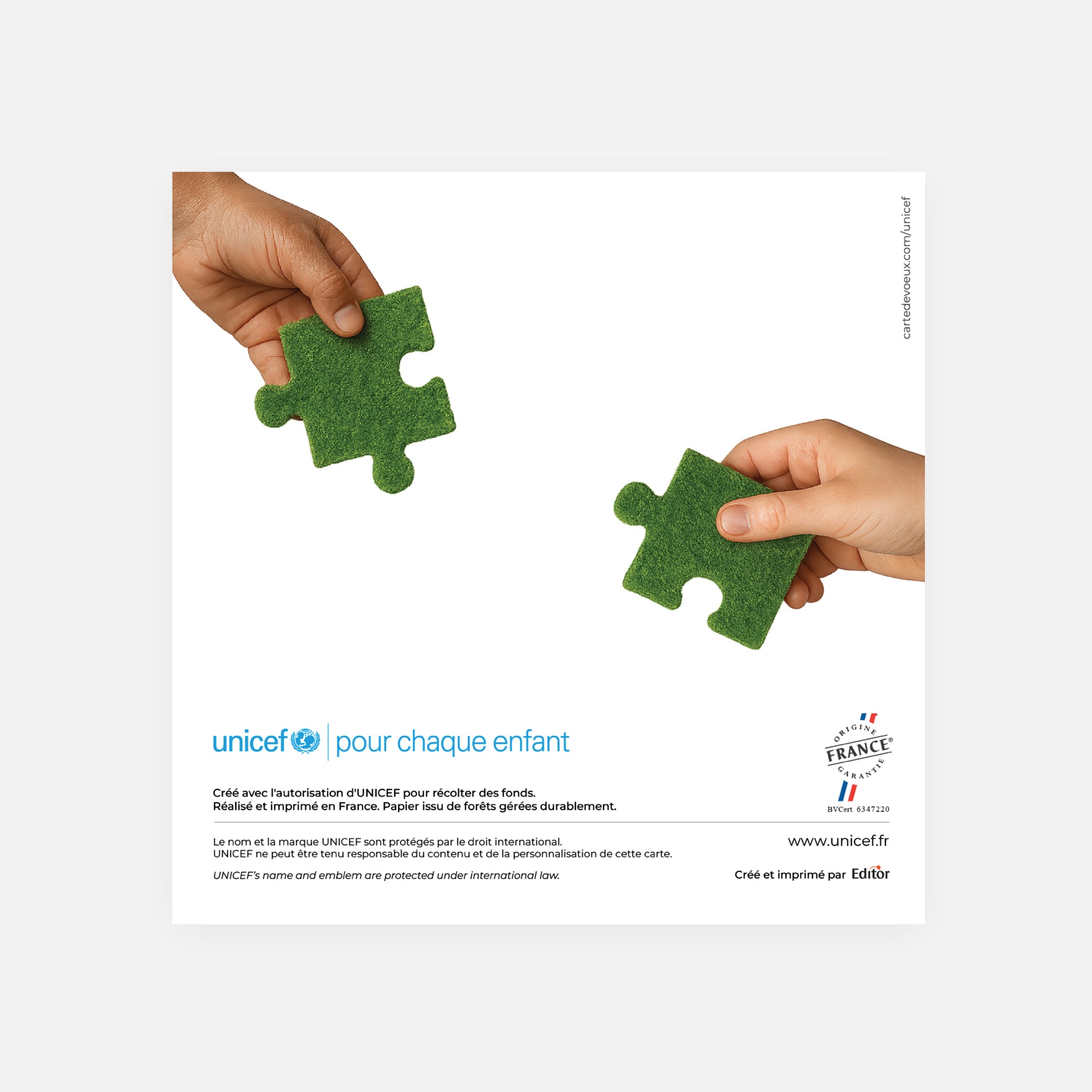 Ensemble, créons demain | Vœux professionnels • Carte de voeux • Carré double photo N° 3