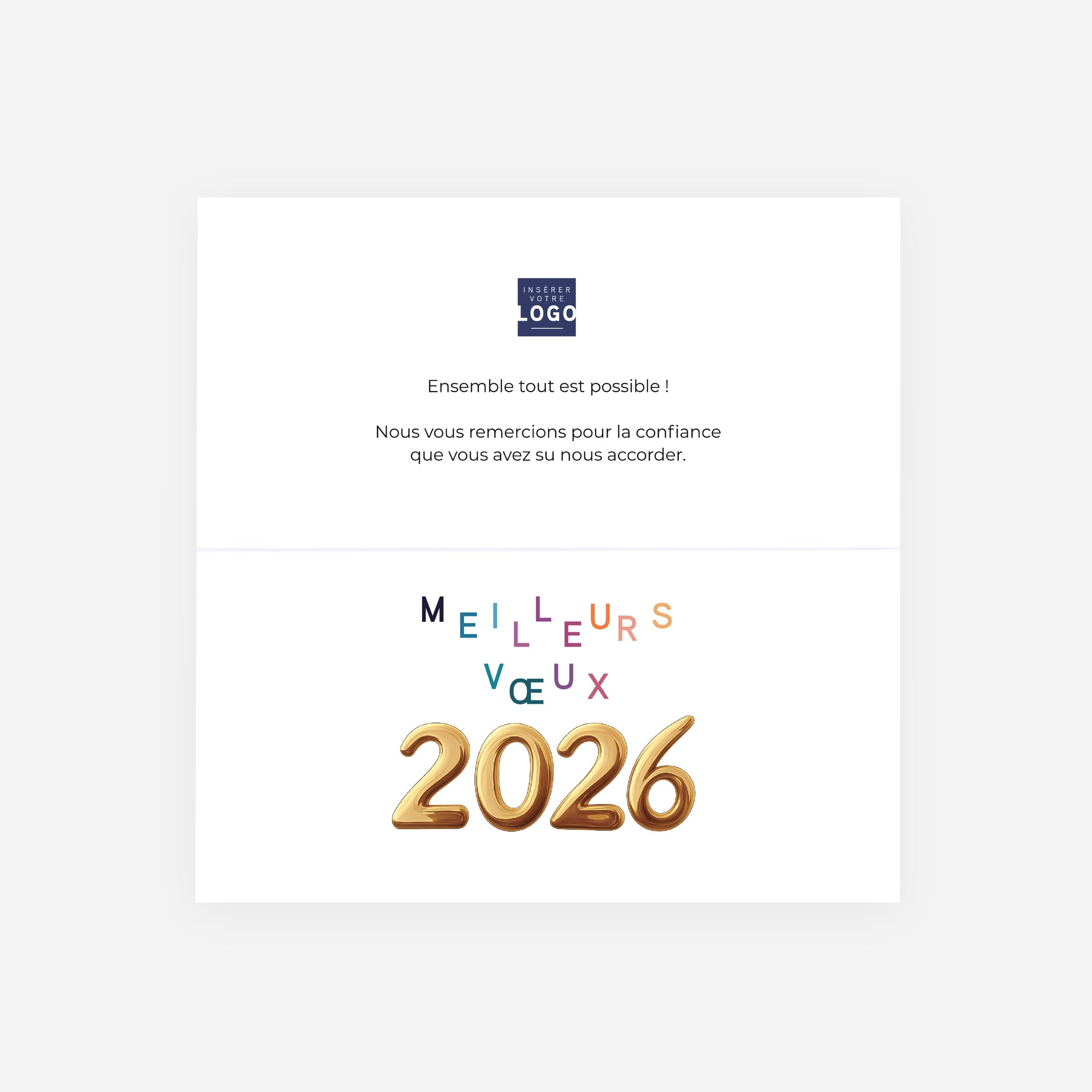 Palette de vœux 2026 | Vœux professionnels • Carte de voeux • Rectangle double photo N° 2