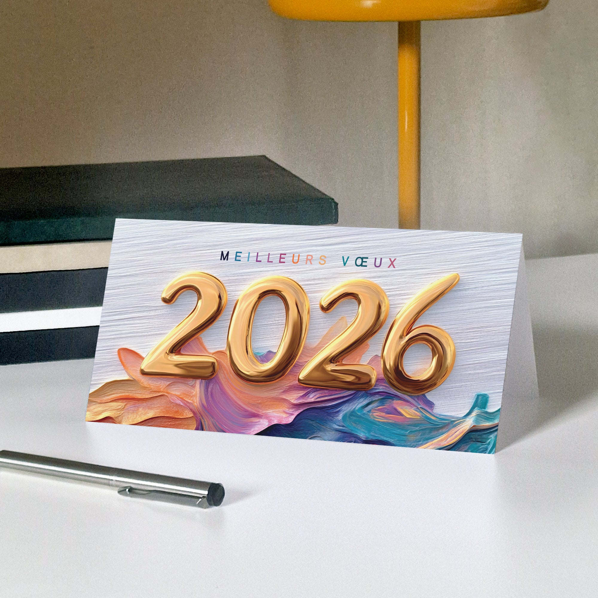 Palette de vœux 2026 | Vœux professionnels • Carte de voeux • Rectangle double photo N° 5