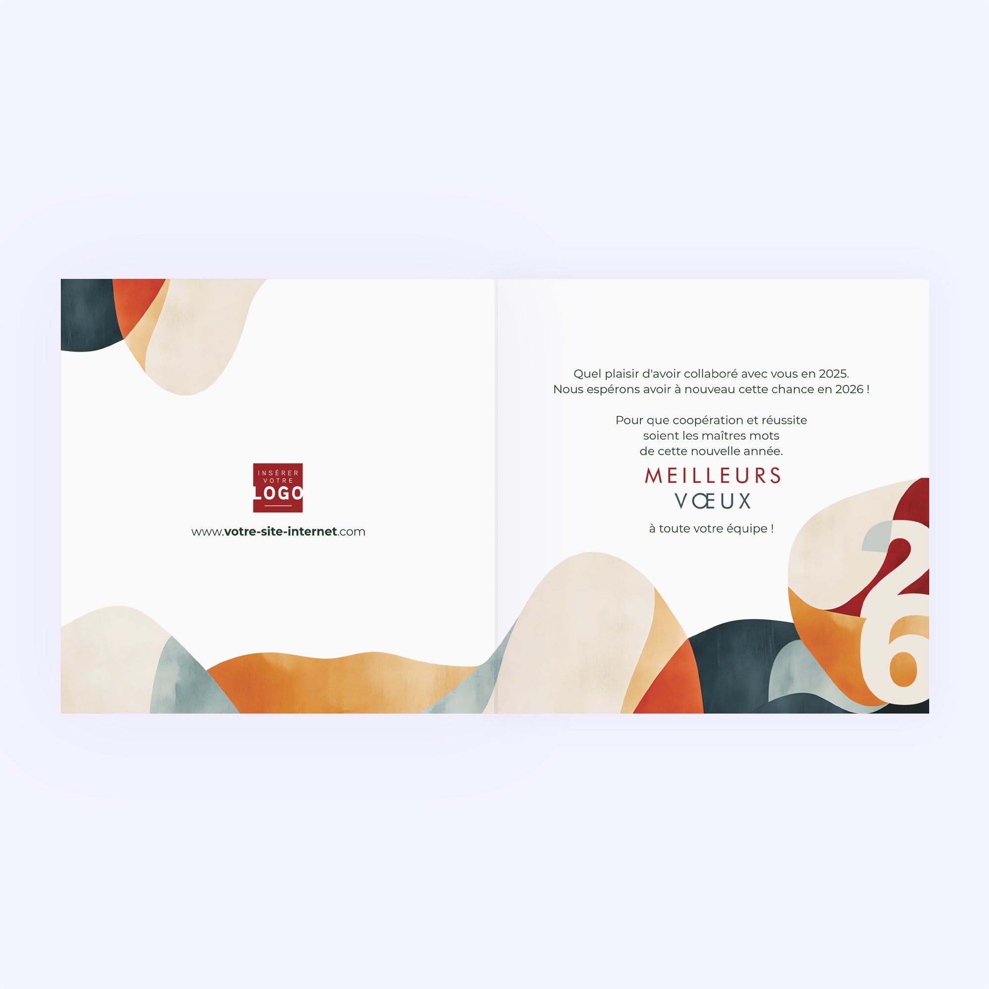 Abstraction colorée | Vœux professionnels • Carte de voeux • Carré double photo N° 2