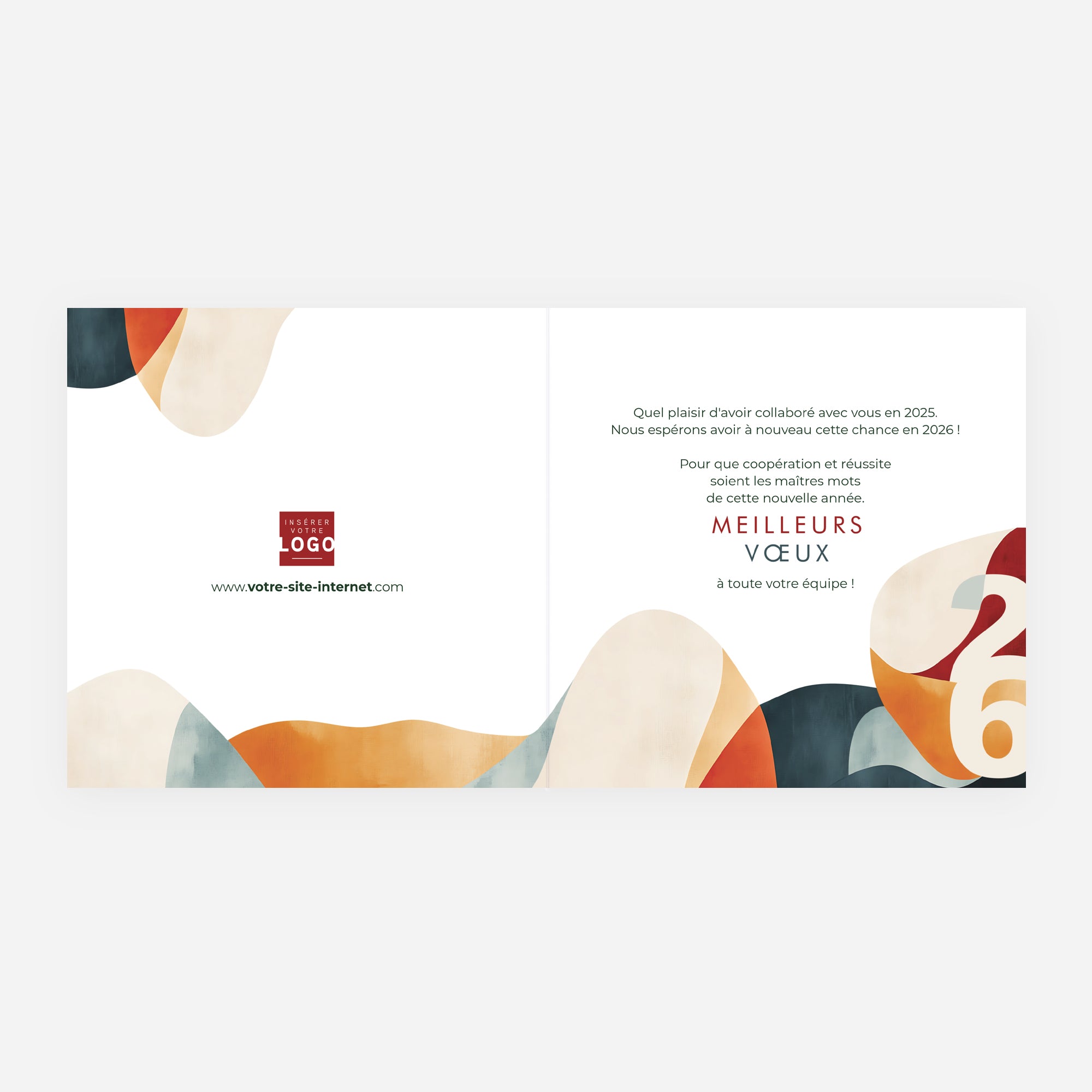 Abstraction colorée | Vœux professionnels • Carte de voeux • Carré double photo N° 2