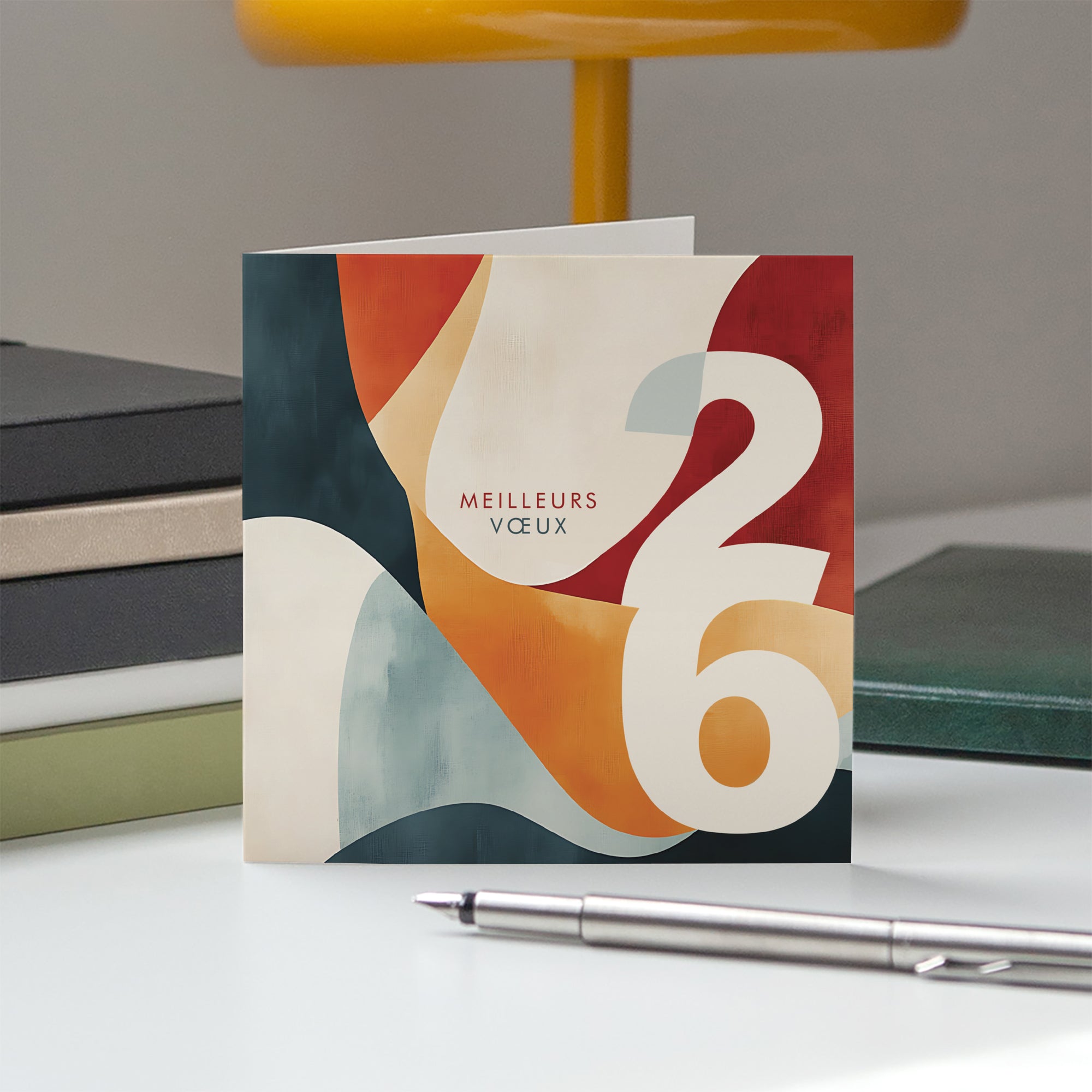 Abstraction colorée | Vœux professionnels • Carte de voeux • Carré double photo N° 5