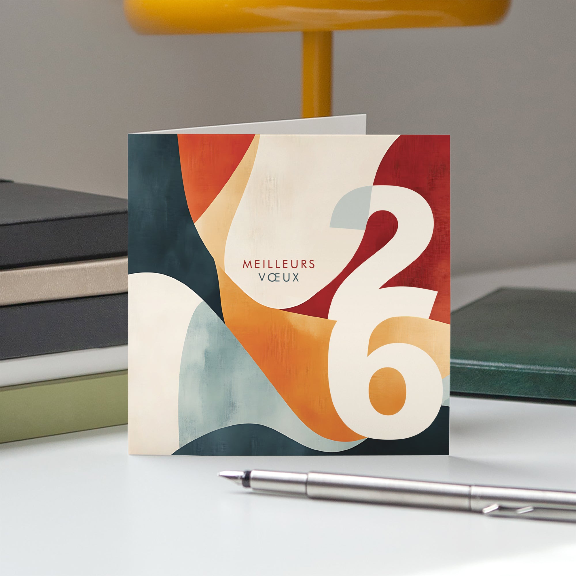 Abstraction colorée | Vœux professionnels • Carte de voeux • Carré double photo N° 5