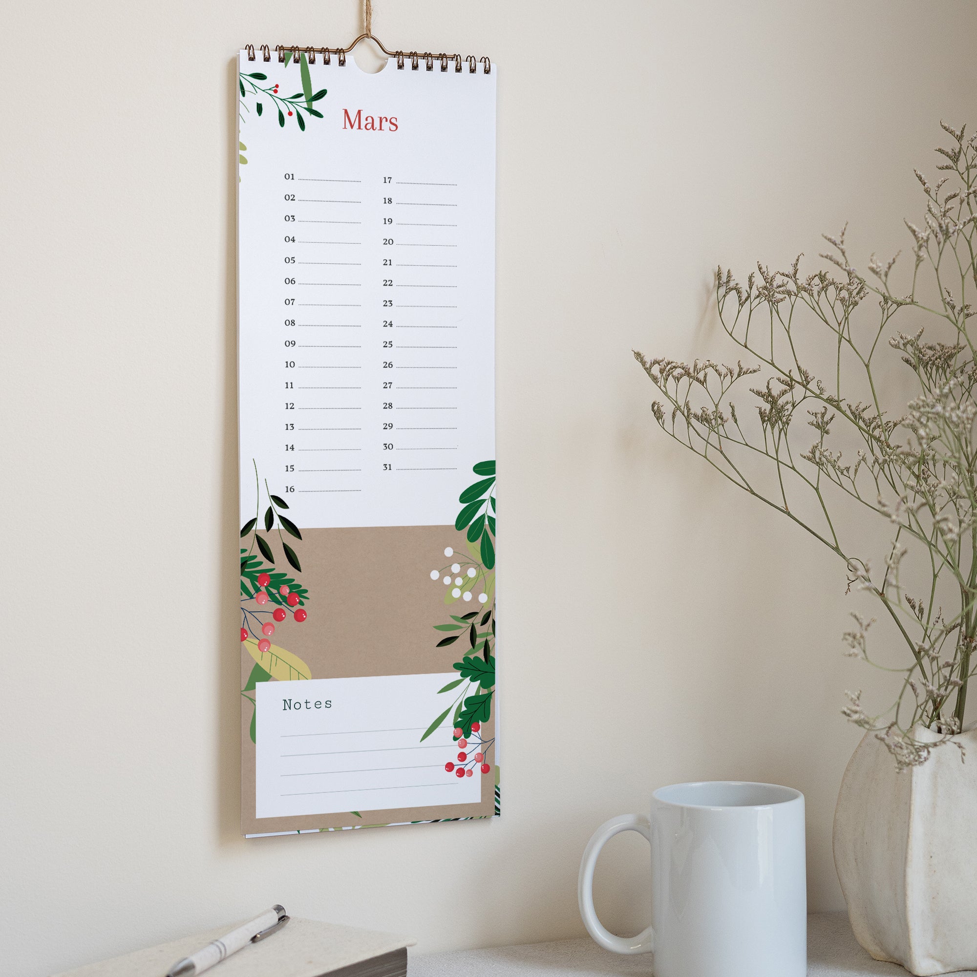 Verdures de Noël | Vœux professionnels • Calendrier professionnel • 14,8 x 42 cm photo N° 2