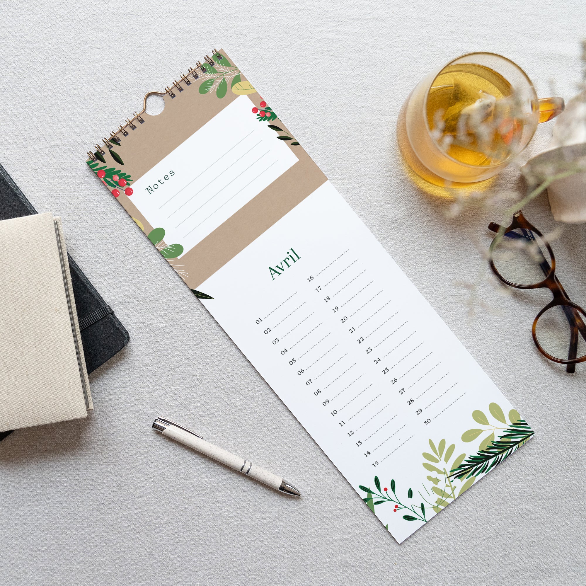 Verdures de Noël | Vœux professionnels • Calendrier professionnel • 14,8 x 42 cm photo N° 3