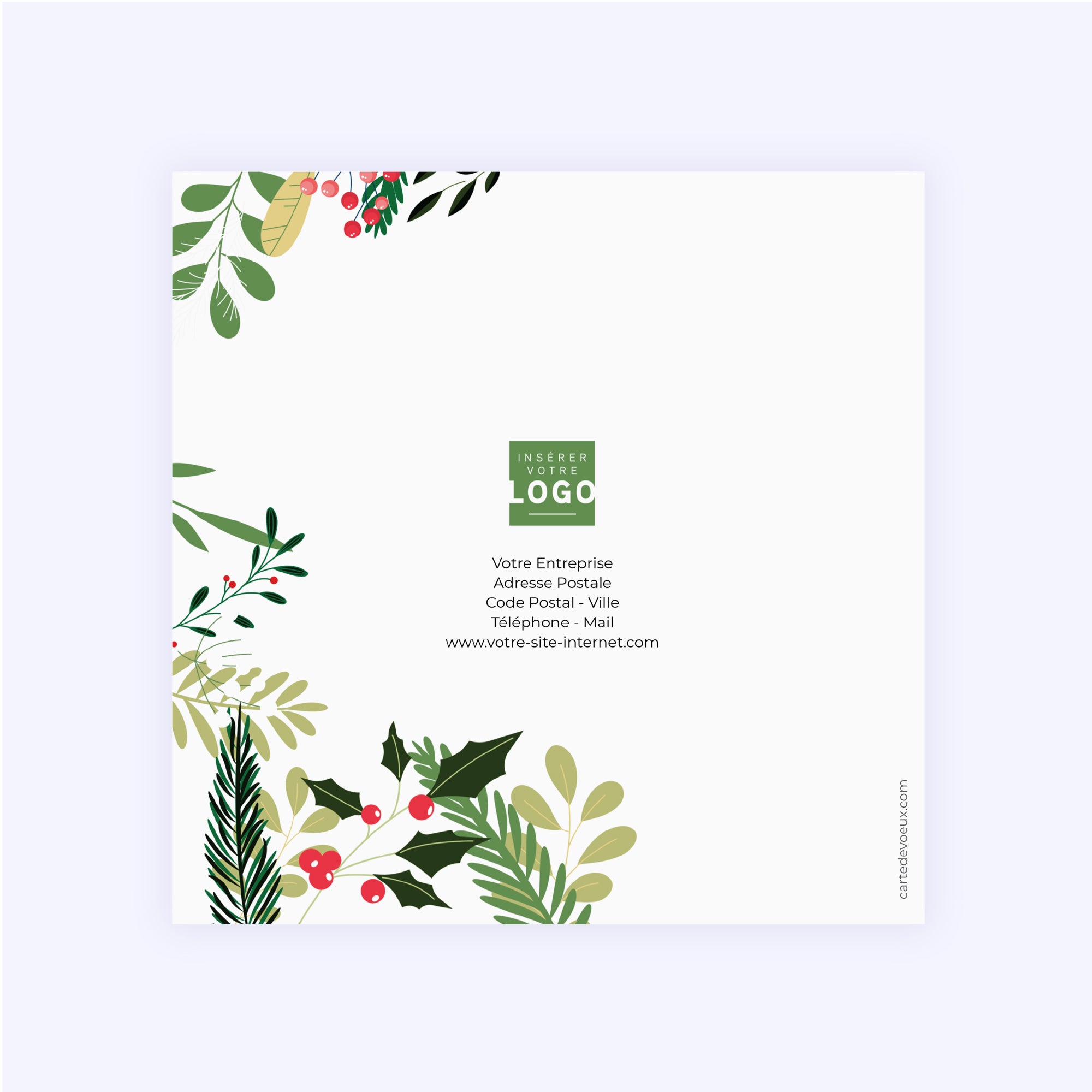 Verdures de Noël | Vœux professionnels • Carte de voeux • Carré double photo N° 3