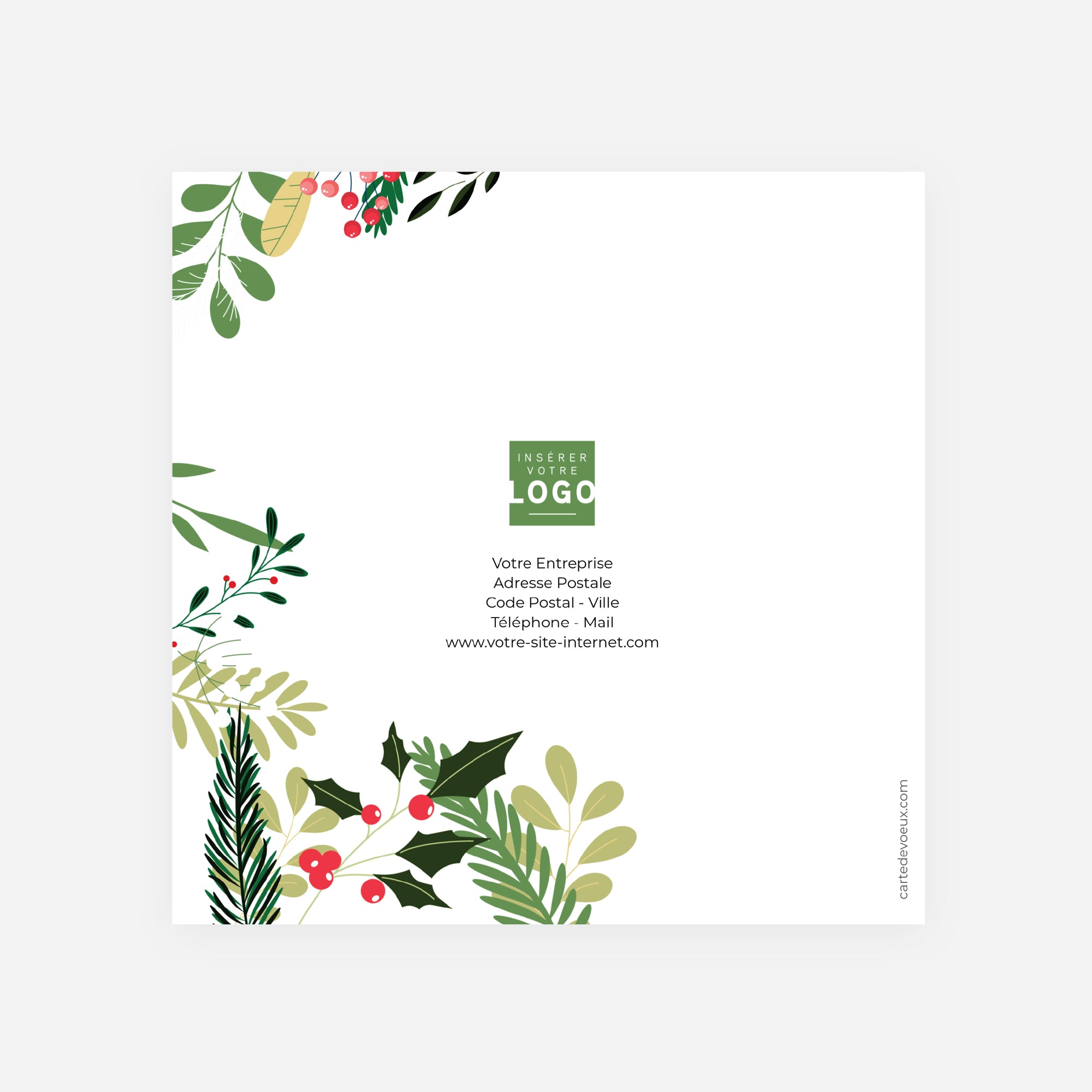Verdures de Noël | Vœux professionnels • Carte de voeux • Carré double photo N° 3
