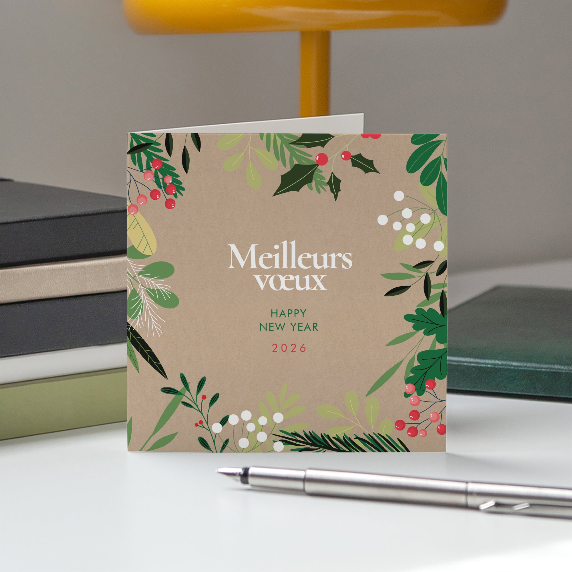 Verdures de Noël | Vœux professionnels • Carte de voeux • Carré double photo N° 5