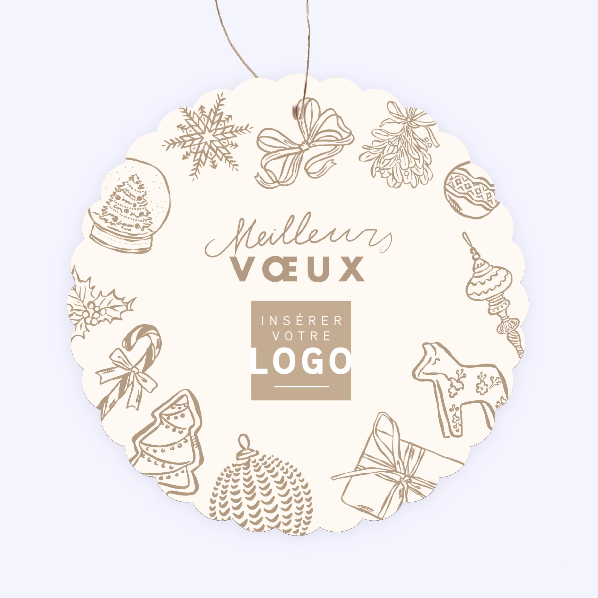 L’enchantement de Noël | Vœux professionnels • Boule de Noël papier • Ronde photo N° 1