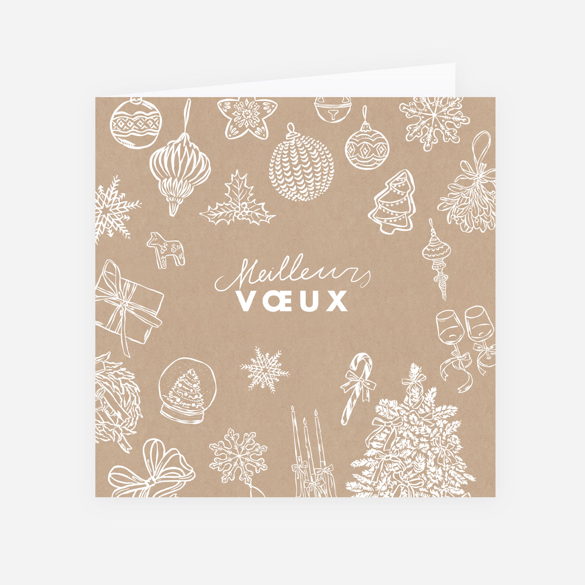 L’enchantement de Noël | Vœux professionnels • Carte de voeux • Carré double photo N° 1