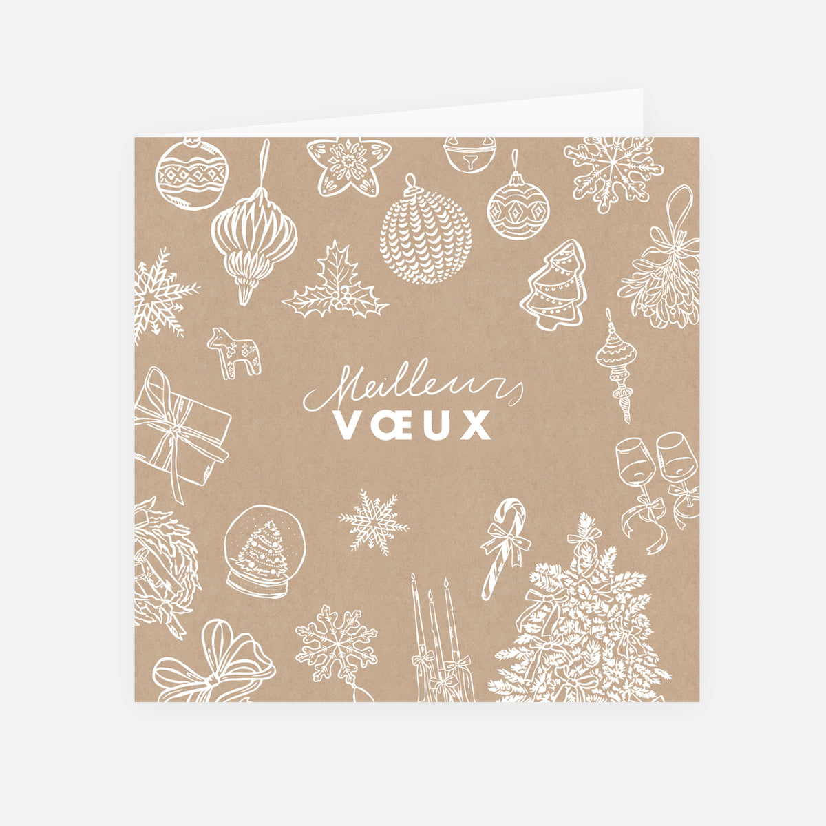 L’enchantement de Noël | Vœux professionnels • Carte de voeux • Carré double photo N° 1