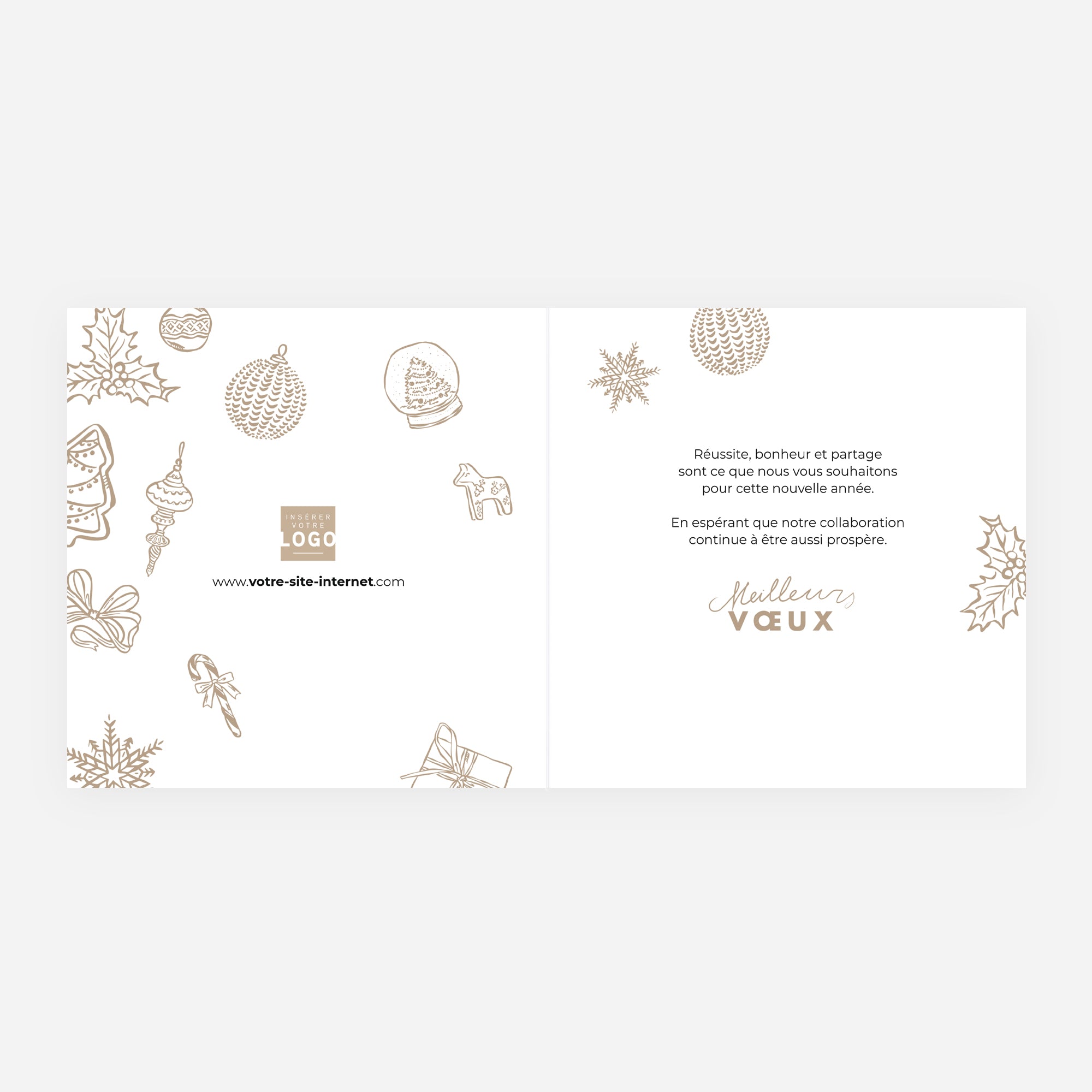 L’enchantement de Noël | Vœux professionnels • Carte de voeux • Carré double photo N° 2