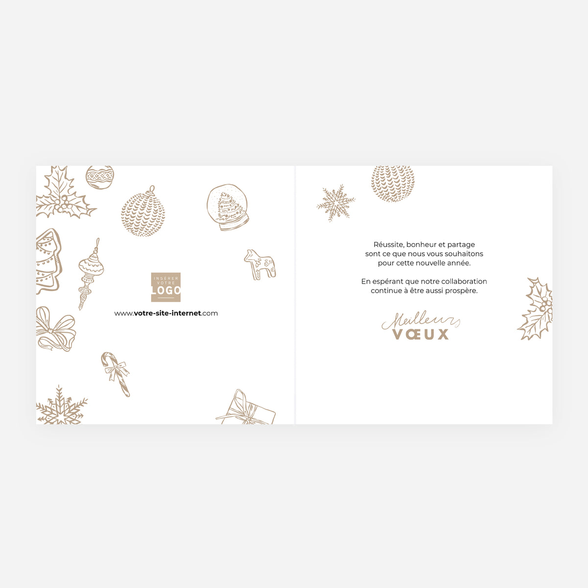L’enchantement de Noël | Vœux professionnels • Carte de voeux • Carré double photo N° 2