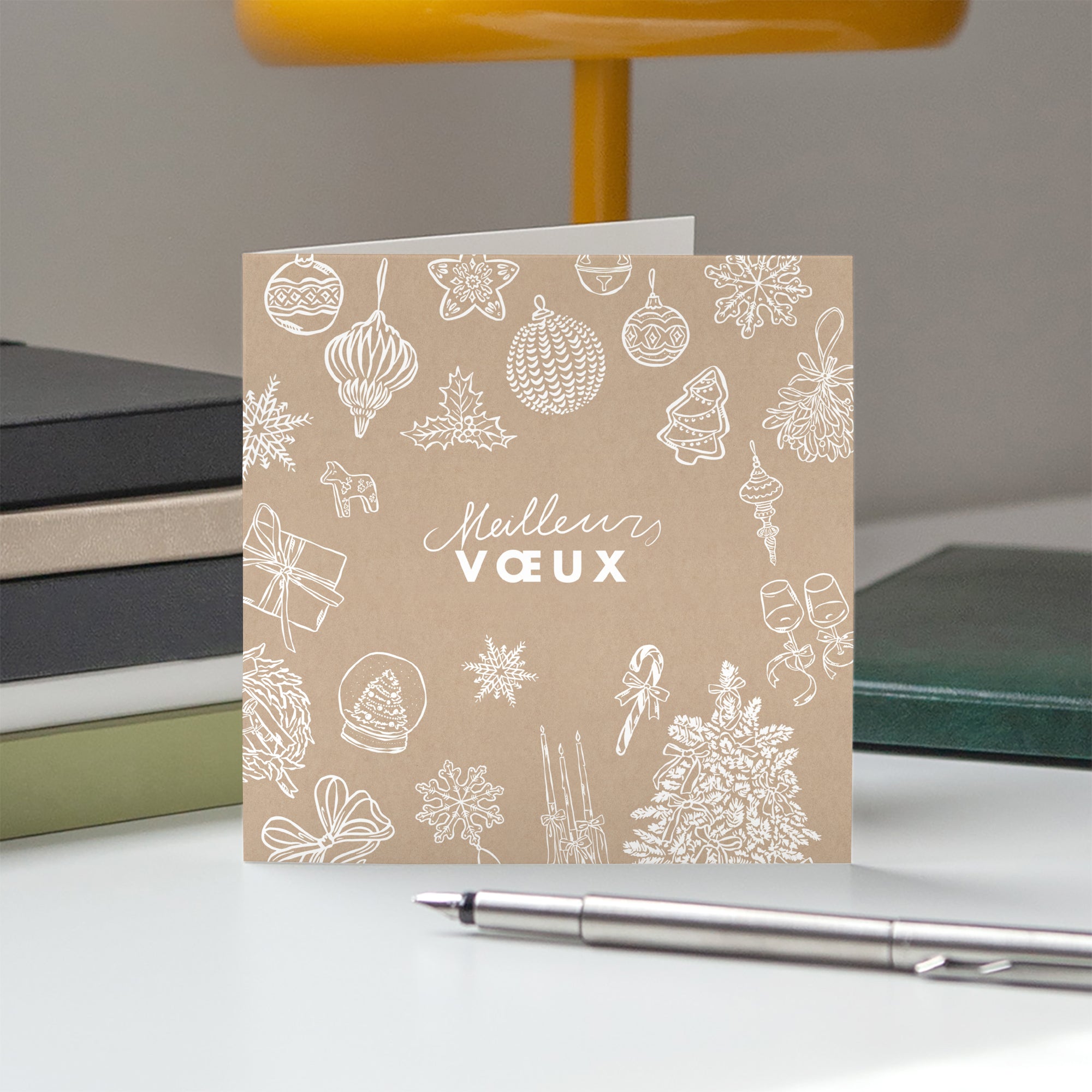 L’enchantement de Noël | Vœux professionnels • Carte de voeux • Carré double photo N° 5