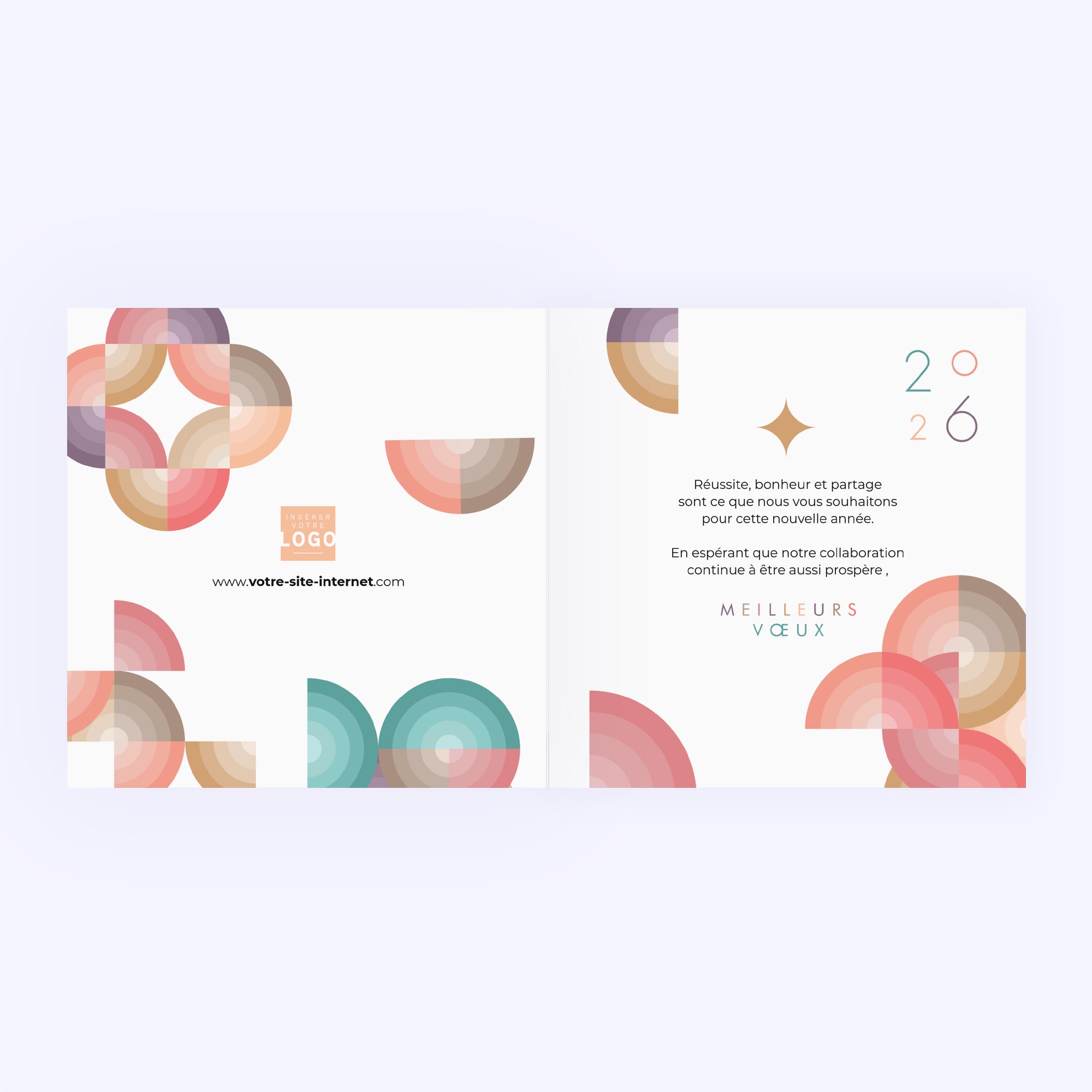 Twist de Noël | Vœux professionnels • Carte de voeux • Carré double photo N° 2