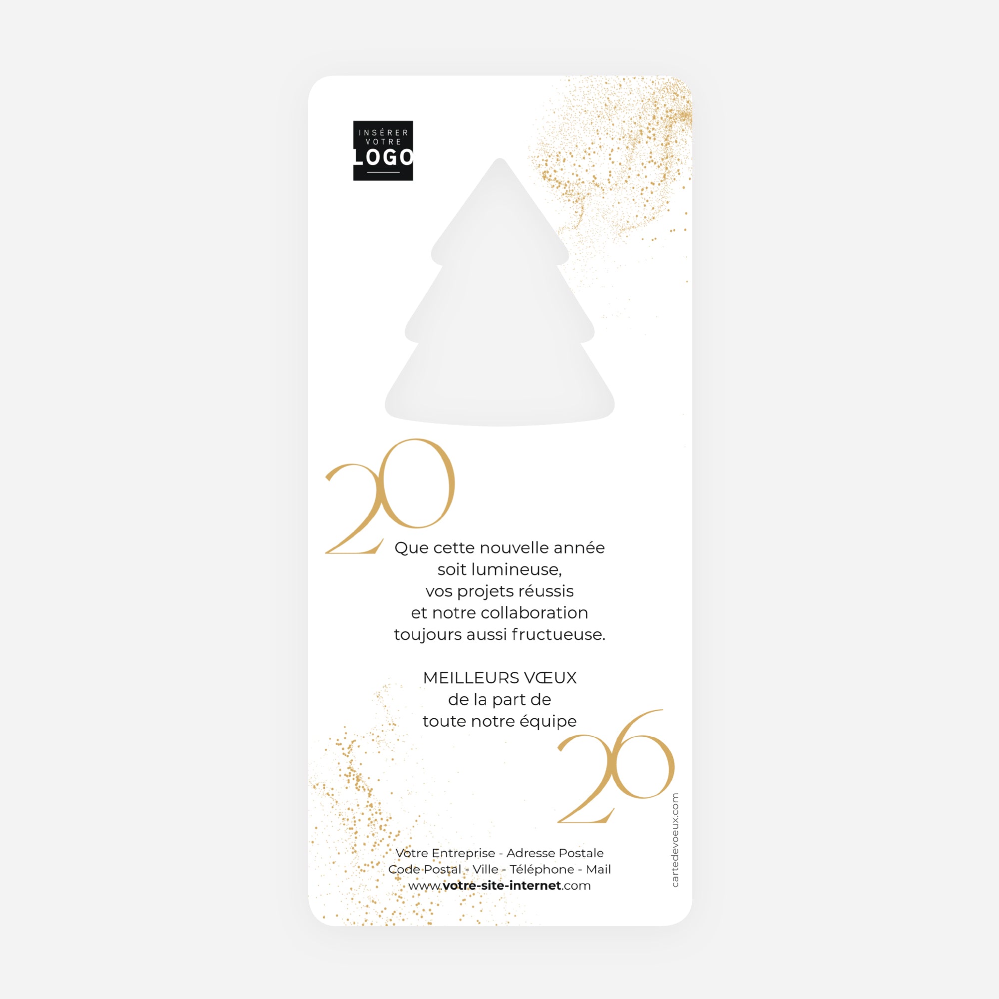 Nocta | Vœux professionnels • Carte de voeux dorure • Vertical sapin photo N° 2