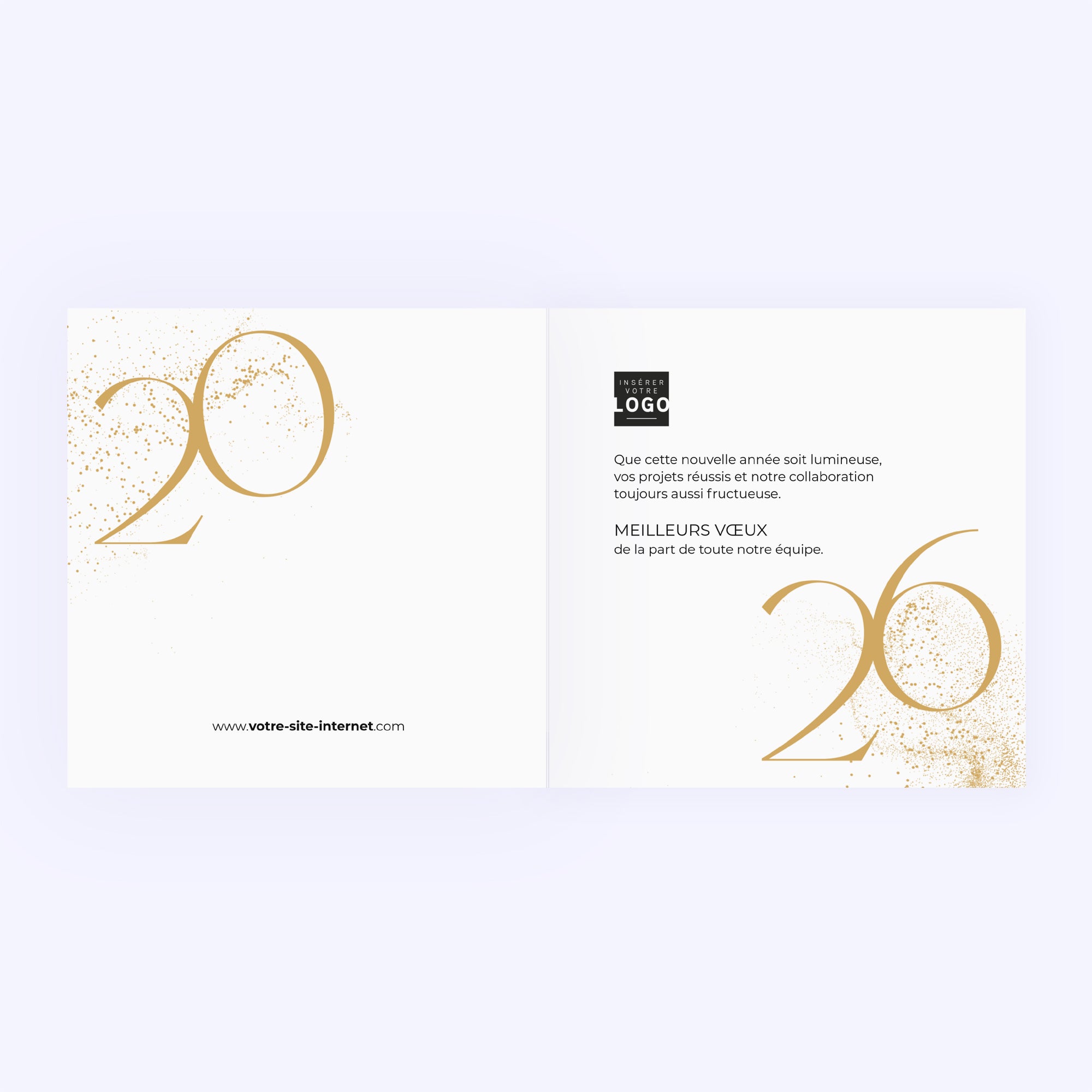 Nocta | Vœux professionnels • Carte de voeux dorure • Carré double photo N° 2