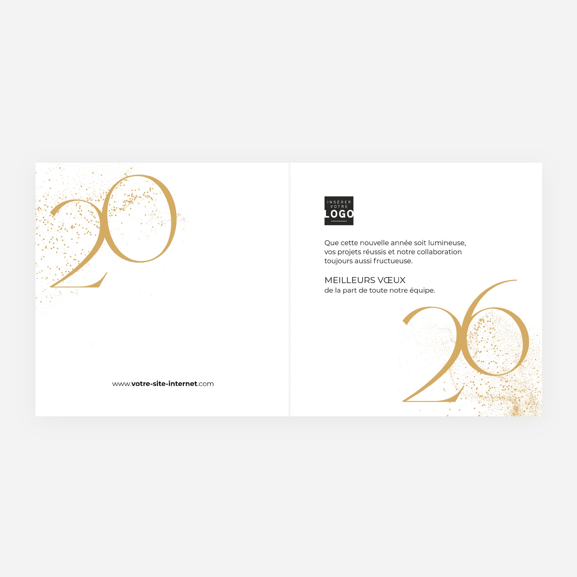 Nocta | Vœux professionnels • Carte de voeux dorure • Carré double photo N° 2
