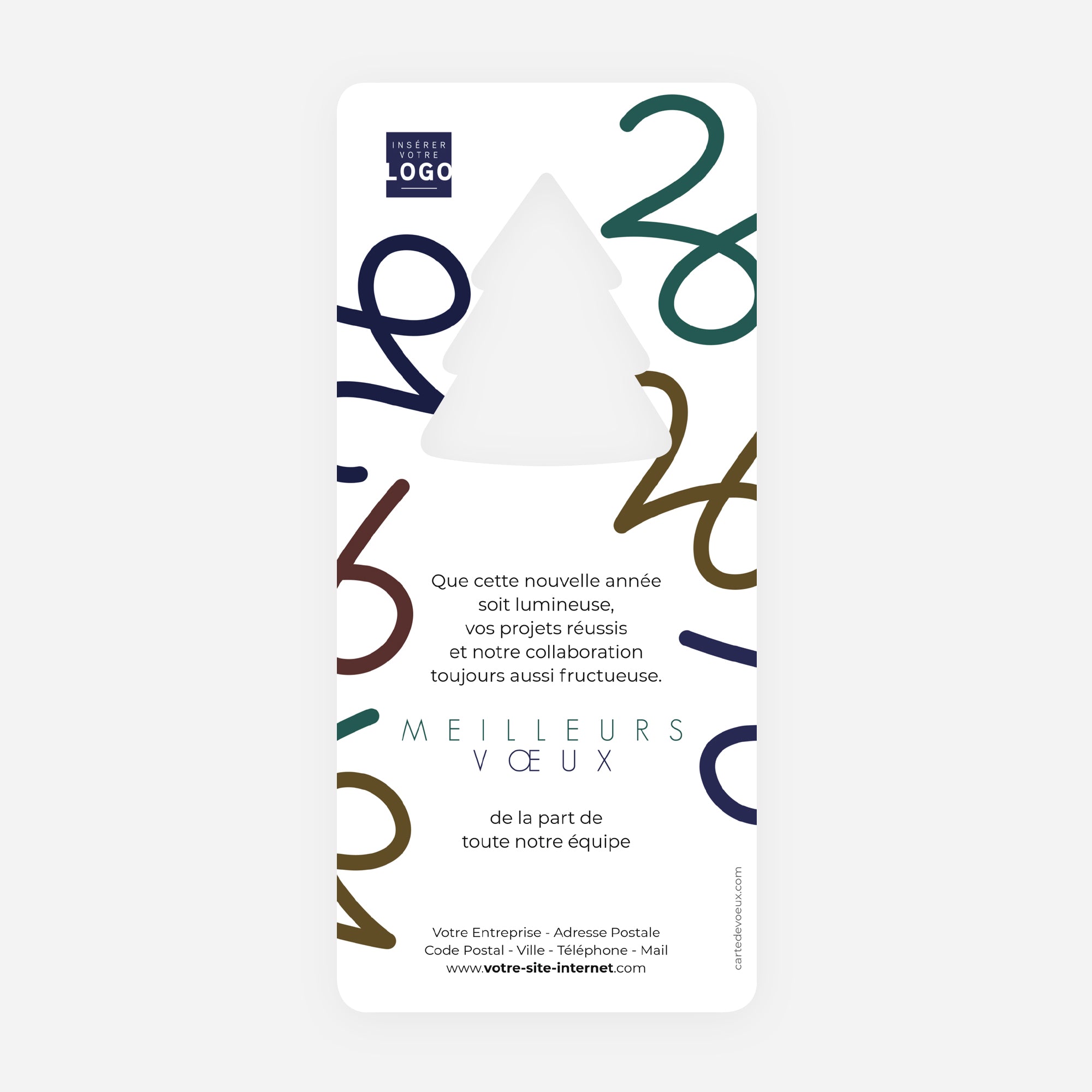 Variations colorées | Vœux professionnels • Carte de voeux • Vertical sapin photo N° 2