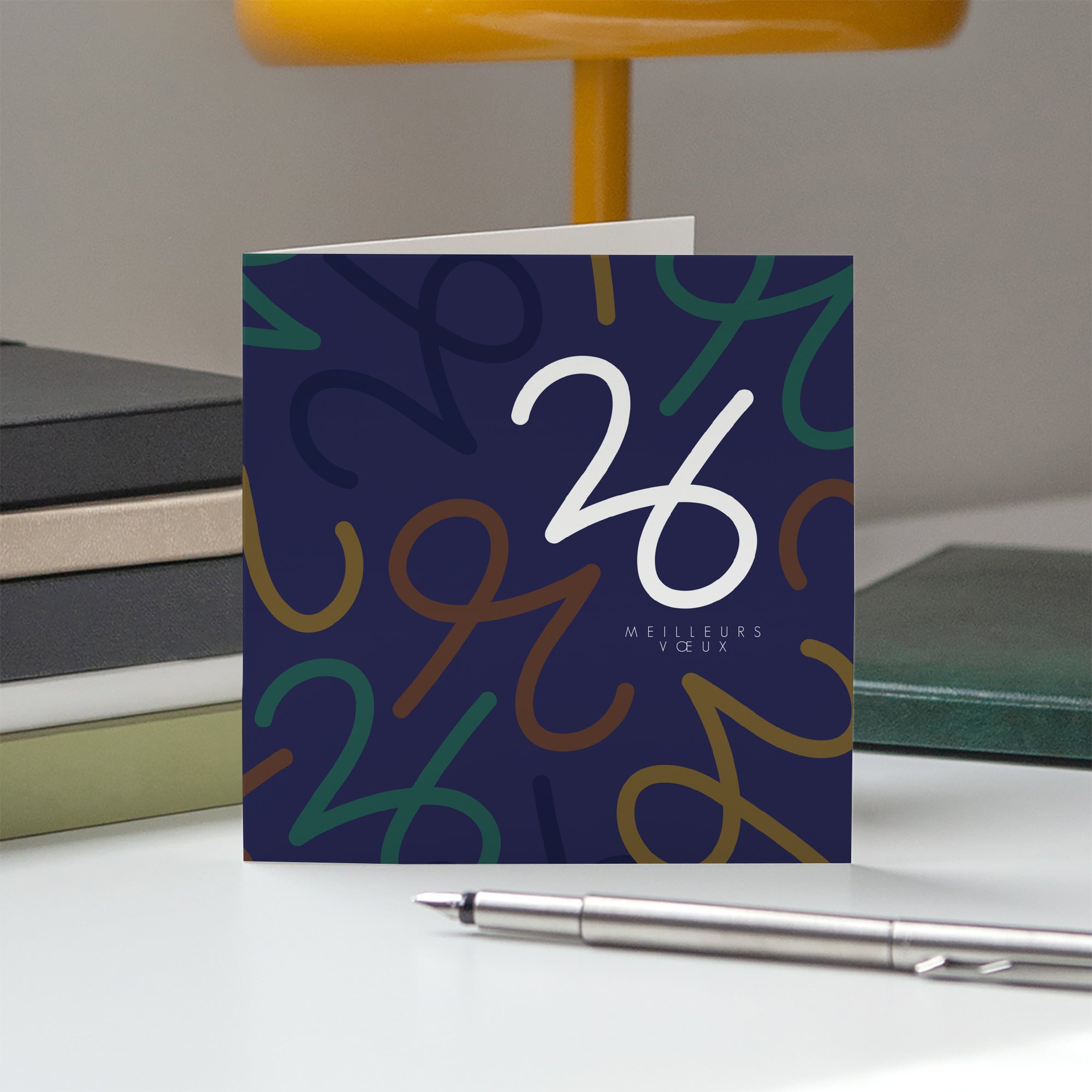 Variations colorées | Vœux professionnels • Carte de voeux • Carré double photo N° 5