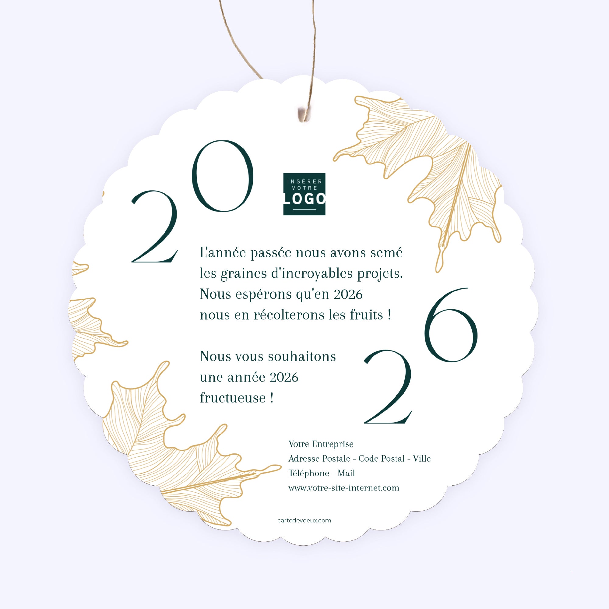 Canopée | Vœux professionnels • Boule de Noël papier • Ronde photo N° 2