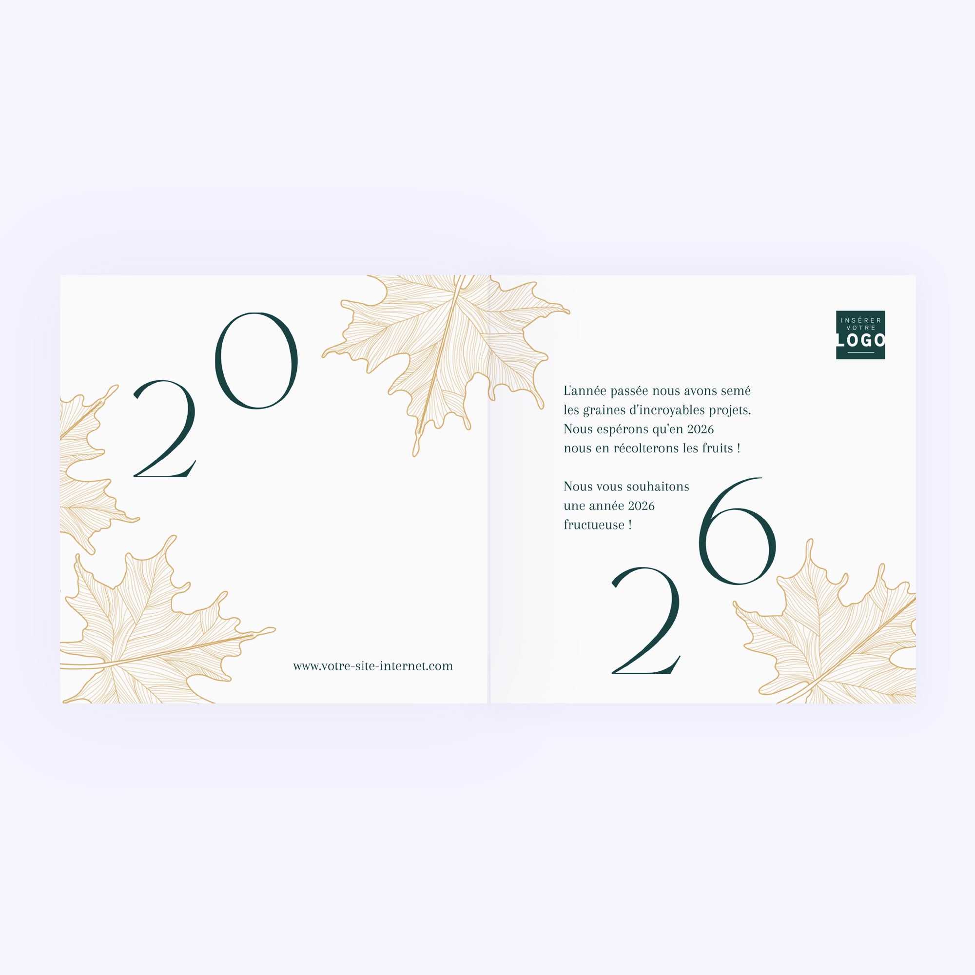 Canopée | Vœux professionnels • Carte de voeux dorure • Carré double photo N° 2