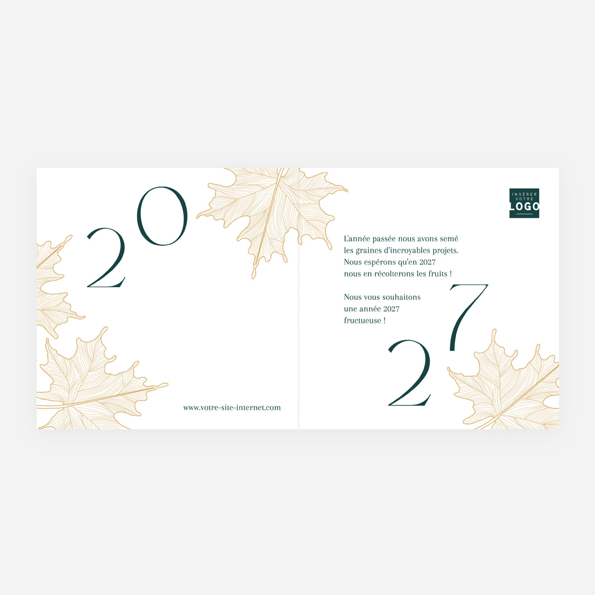 Canopée | Vœux professionnels • Carte de voeux dorure • Carrée pliable photo N° 2