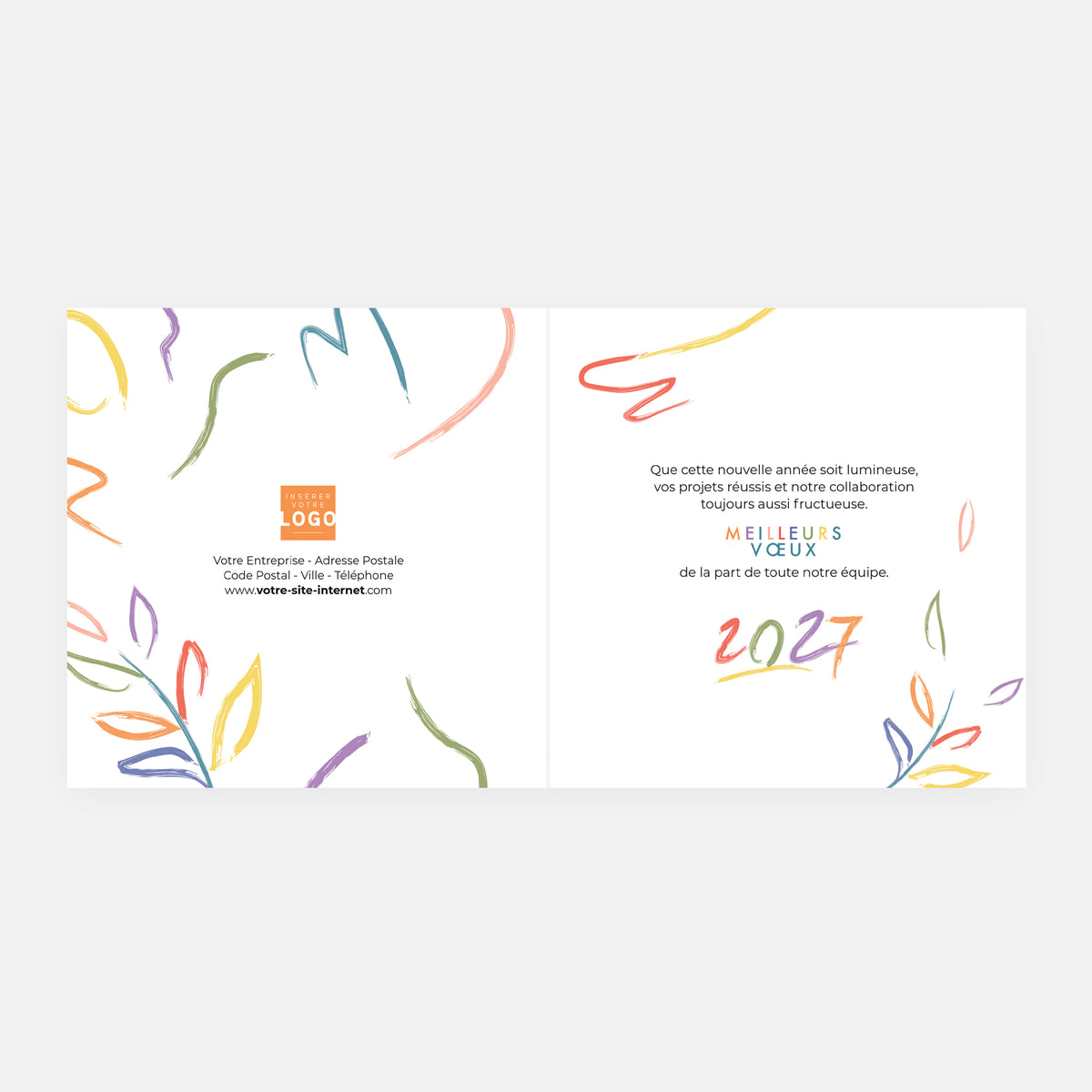 Espoir pour 2027 | Vœux professionnels • Carte de voeux • Carrée pliable photo N° 2