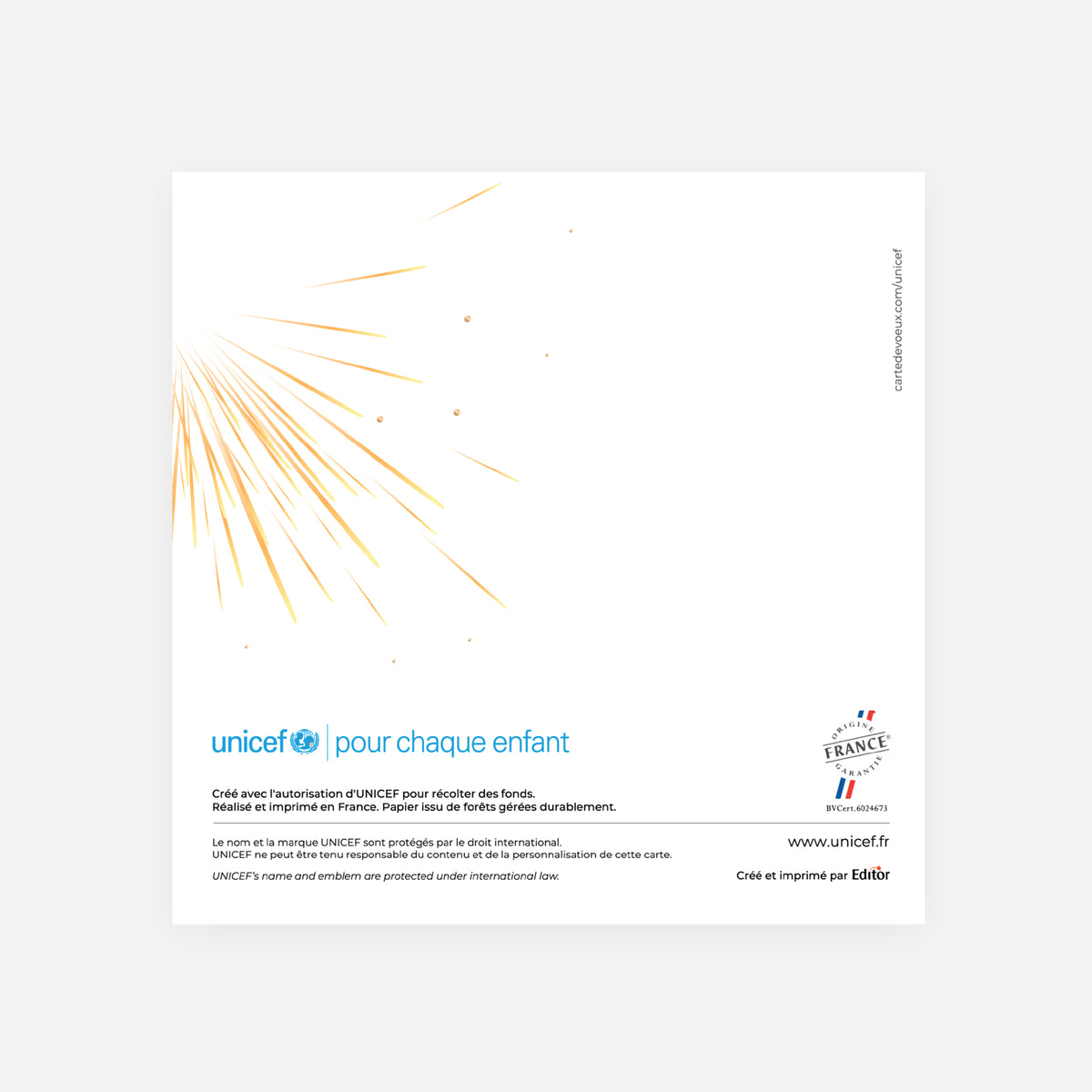 Bouquet d’étincelles | Vœux professionnels • Carte de voeux • Carrée pliable photo N° 3