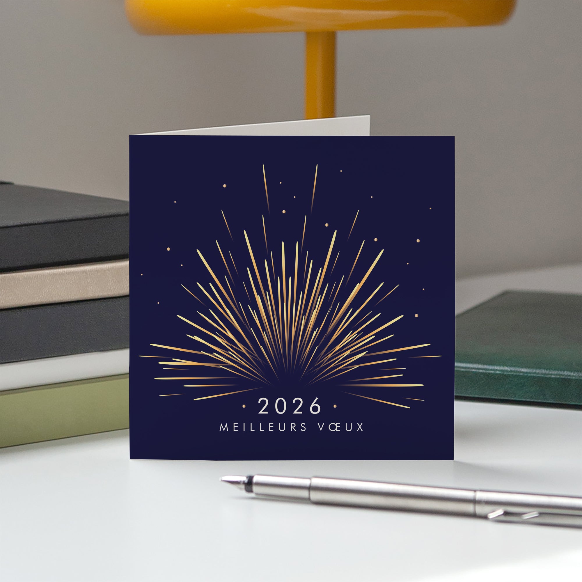 Bouquet d’étincelles | Vœux professionnels • Carte de voeux • Carré double photo N° 5