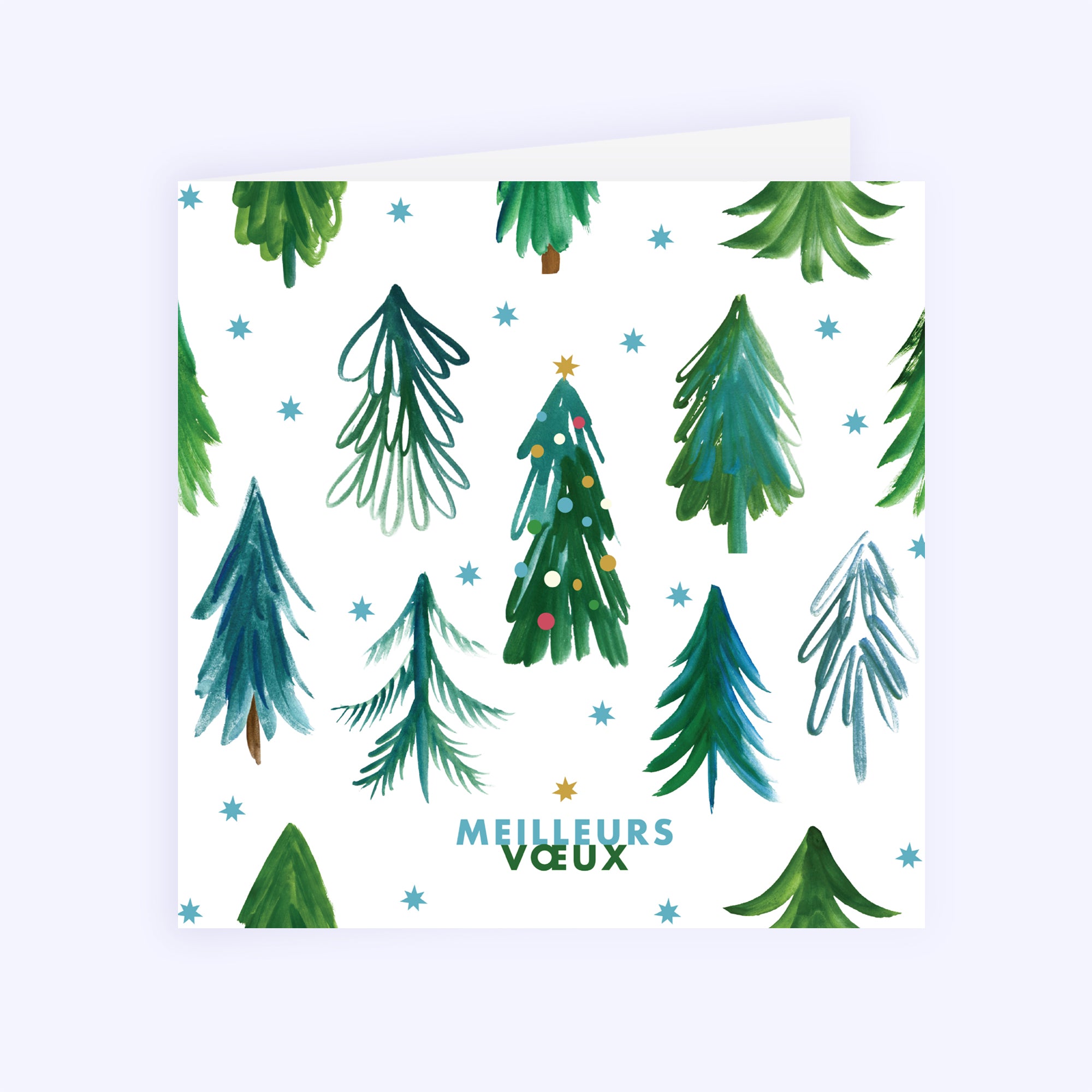 Le sapin étoilé | Vœux professionnels • Carte de voeux • Carré double photo N° 1
