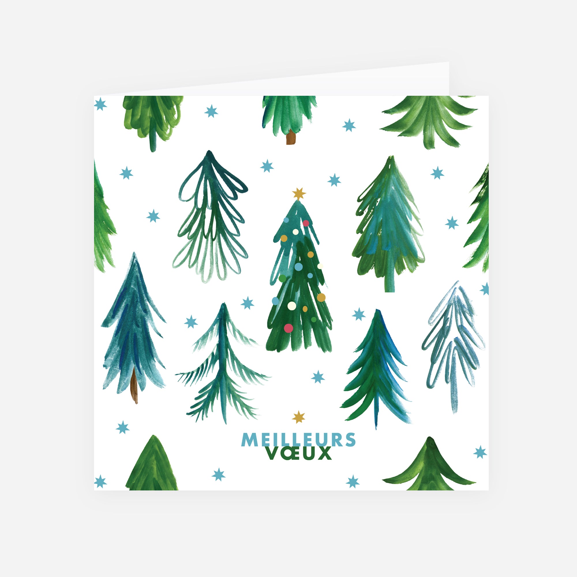 Le sapin étoilé | Vœux professionnels • Carte de voeux • Carré double photo N° 1
