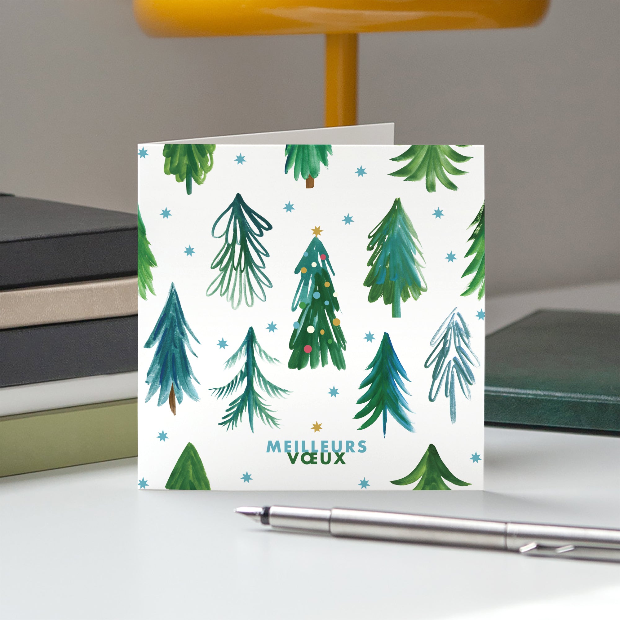 Le sapin étoilé | Vœux professionnels • Carte de voeux • Carré double photo N° 5