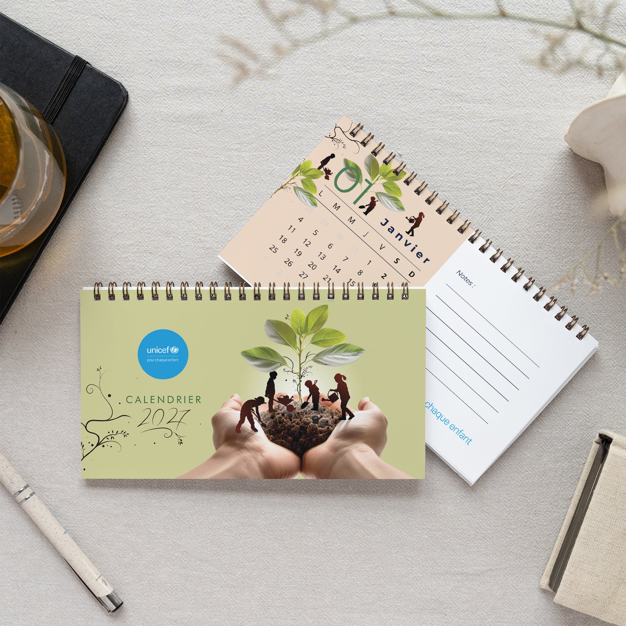 Cultivons les droits de l’enfant | Vœux professionnels • Calendrier professionnel • Chevalet paysage photo N° 1