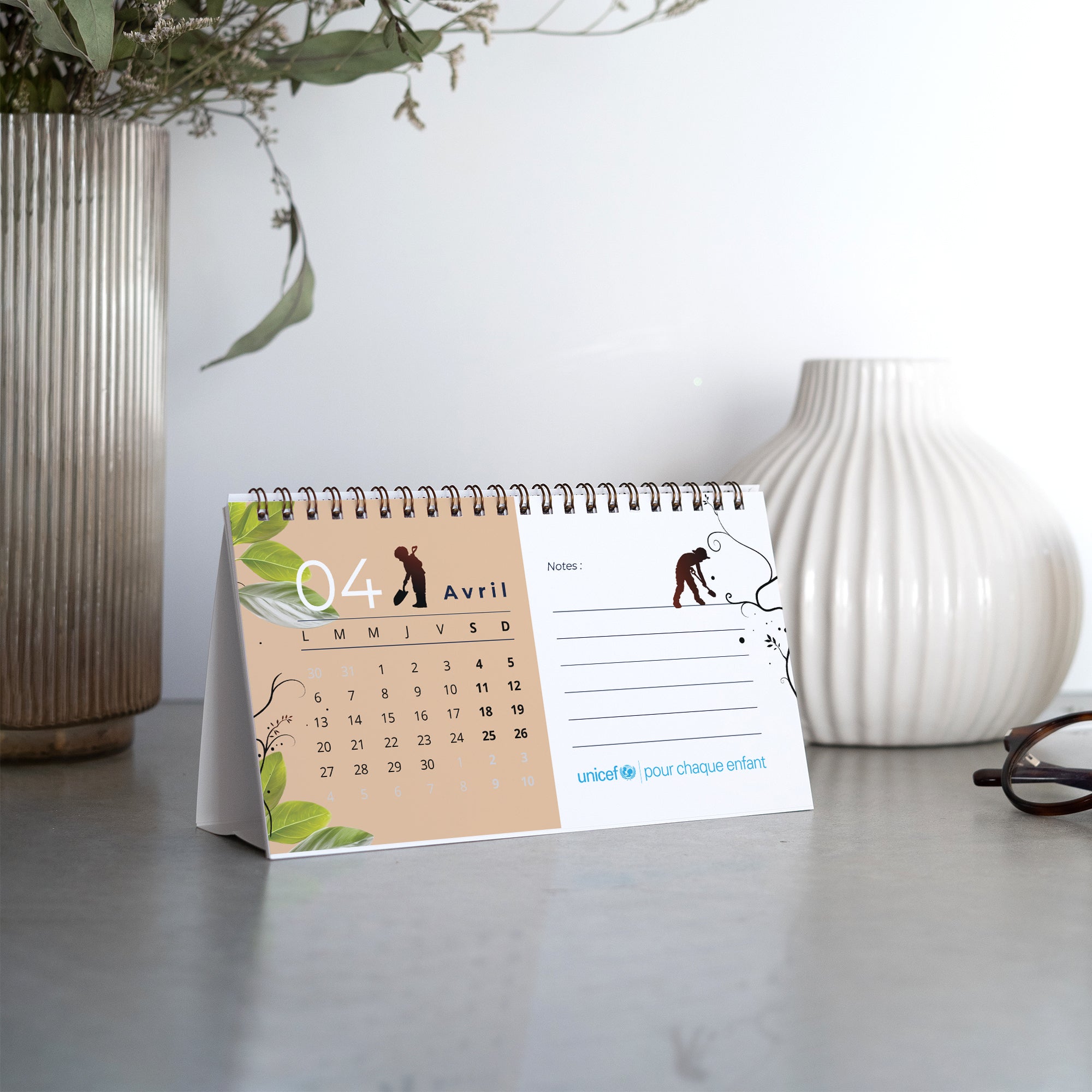 Cultivons les droits de l’enfant | Vœux professionnels • Calendrier professionnel • Chevalet photo N° 2