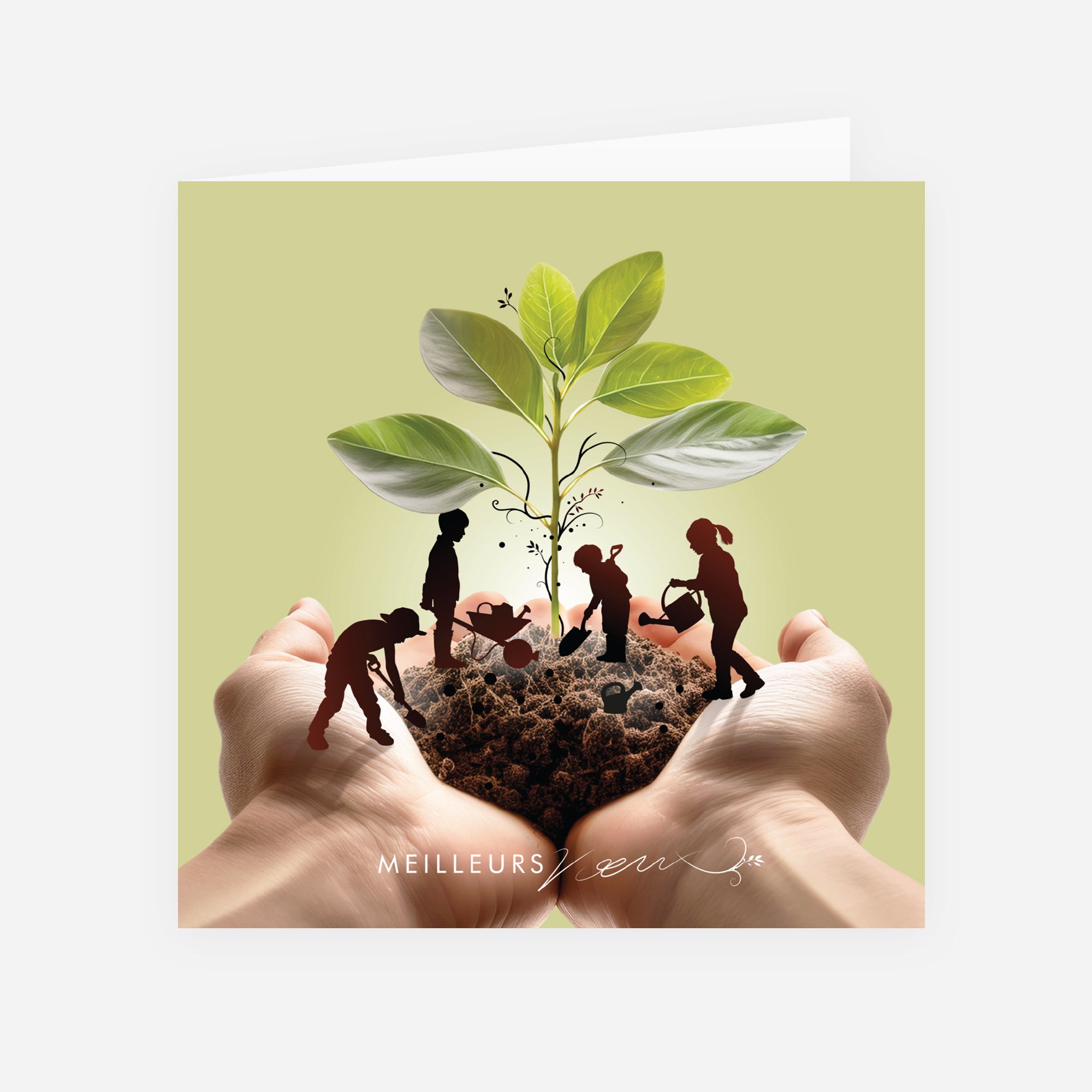 Cultivons les droits de l’enfant | Vœux professionnels • Carte de voeux • Carré double photo N° 1