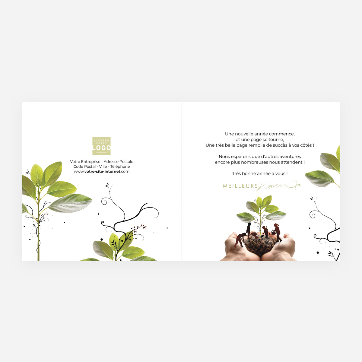 Cultivons les droits de l’enfant | Vœux professionnels • Carte de voeux • Carrée pliable photo N° 2