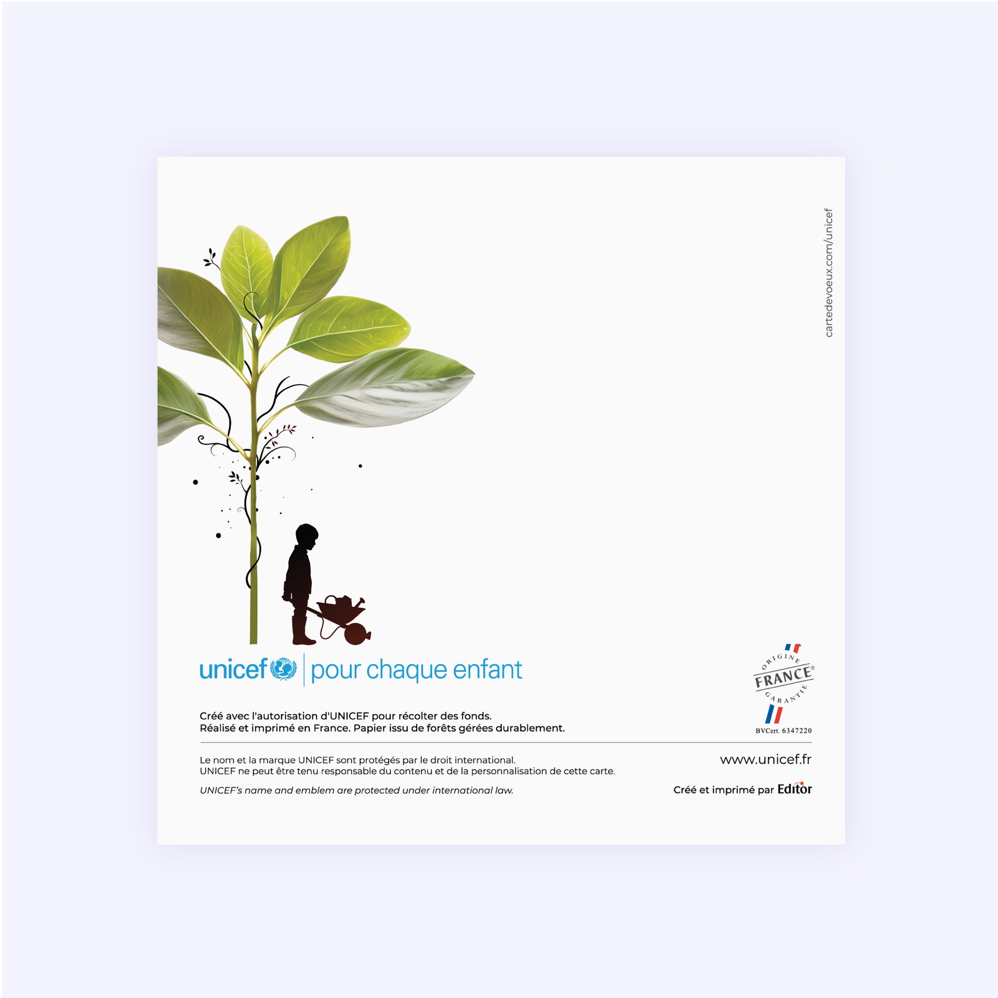 Cultivons les droits de l’enfant | Vœux professionnels • Carte de voeux • Carré double photo N° 3