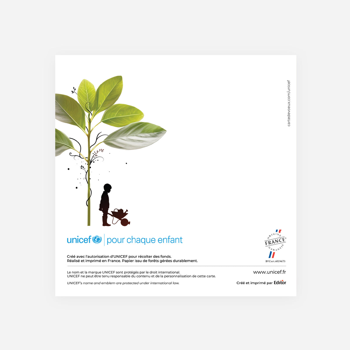 Cultivons les droits de l’enfant | Vœux professionnels • Carte de voeux • Carrée pliable photo N° 3