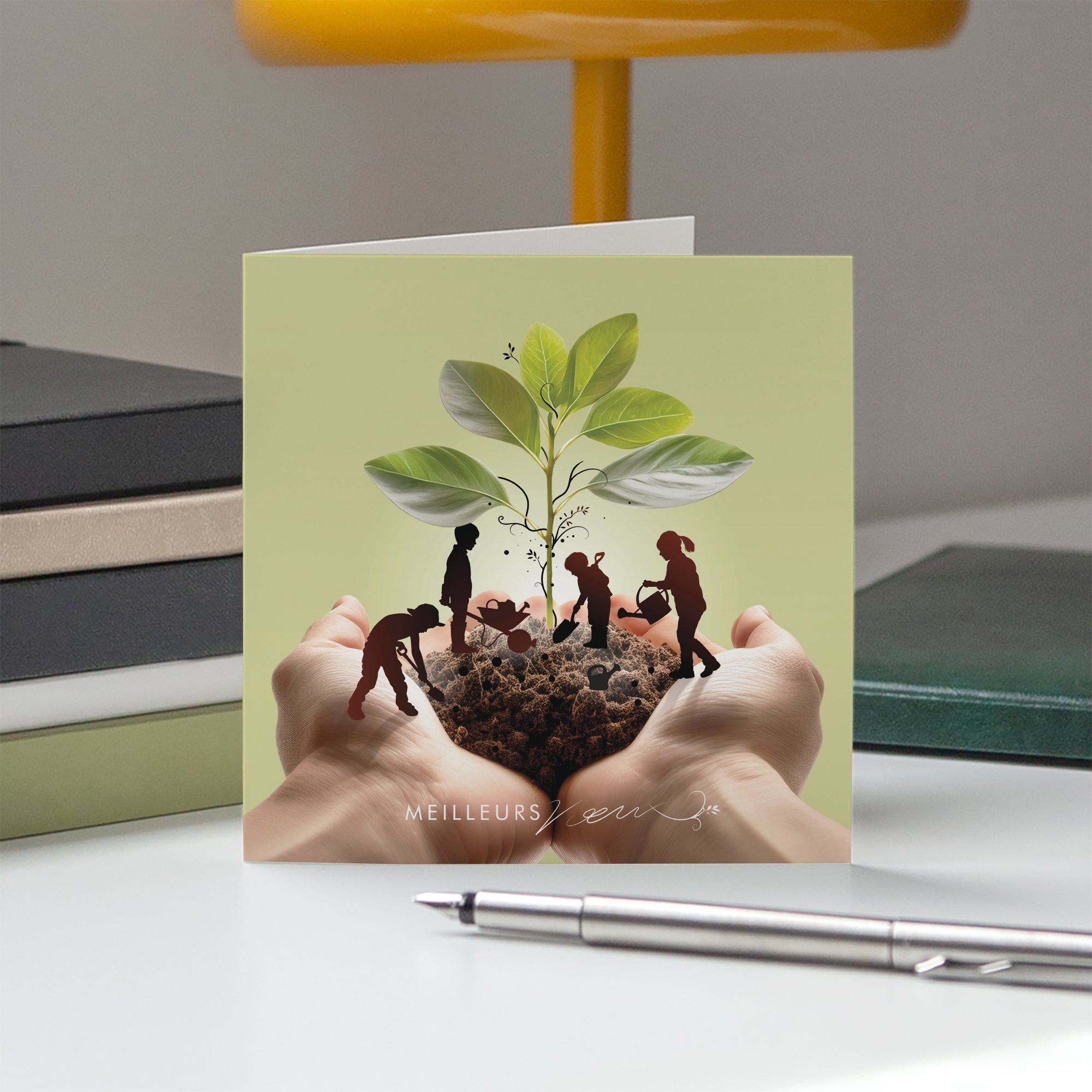 Cultivons les droits de l’enfant | Vœux professionnels • Carte de voeux • Carré double photo N° 5