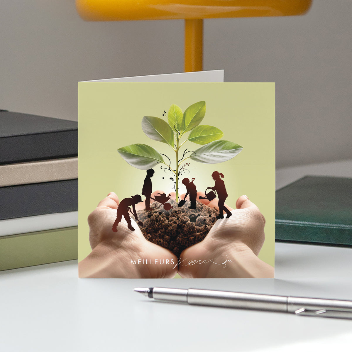 Cultivons les droits de l’enfant | Vœux professionnels • Carte de voeux • Carrée pliable photo N° 5