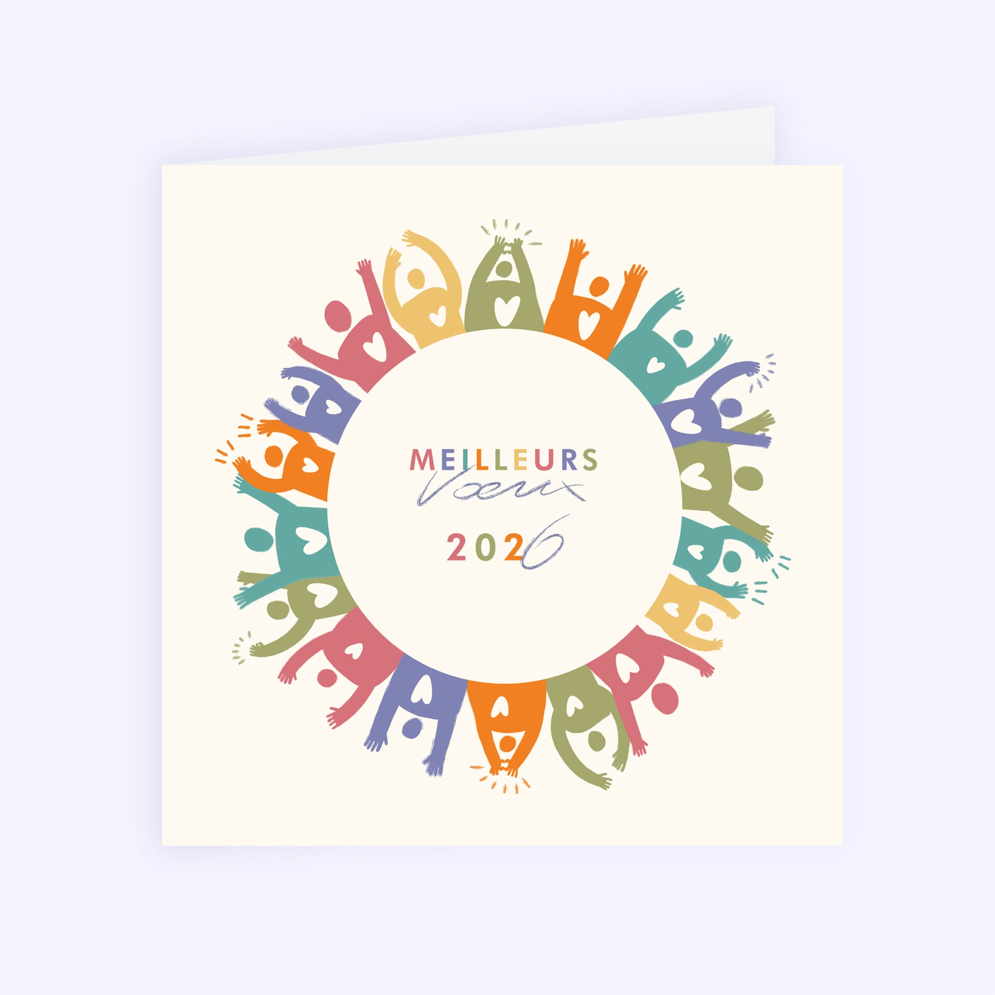 À bras ouverts | Vœux professionnels • Carte de voeux • Carré double photo N° 1