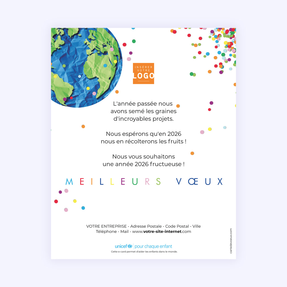 Un monde à célébrer | Vœux professionnels • Carte virtuelle • eCard Image photo N° 1